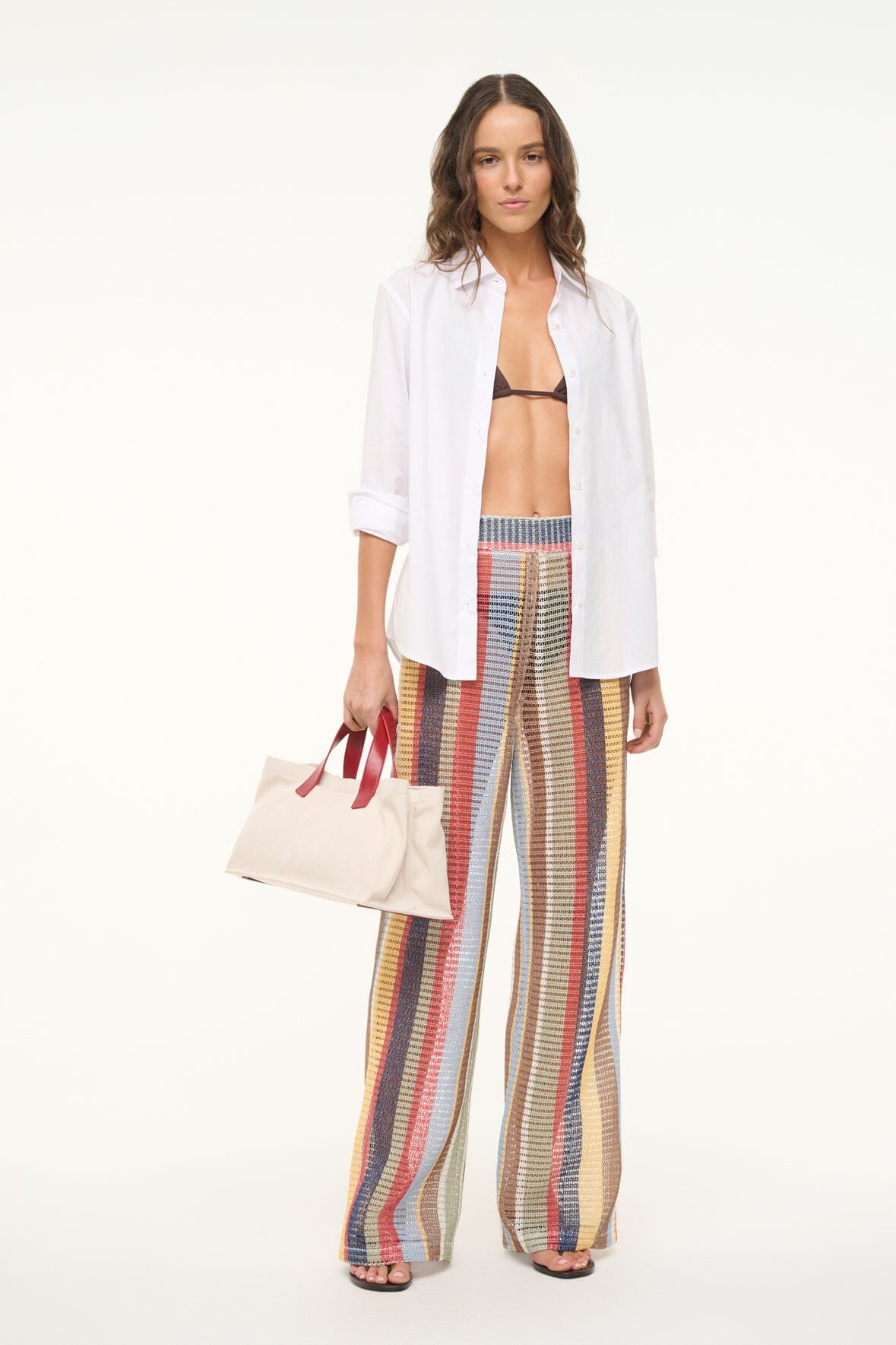 Cora Wide Leg Pant - Sheer Market Stripe Summer Coverup