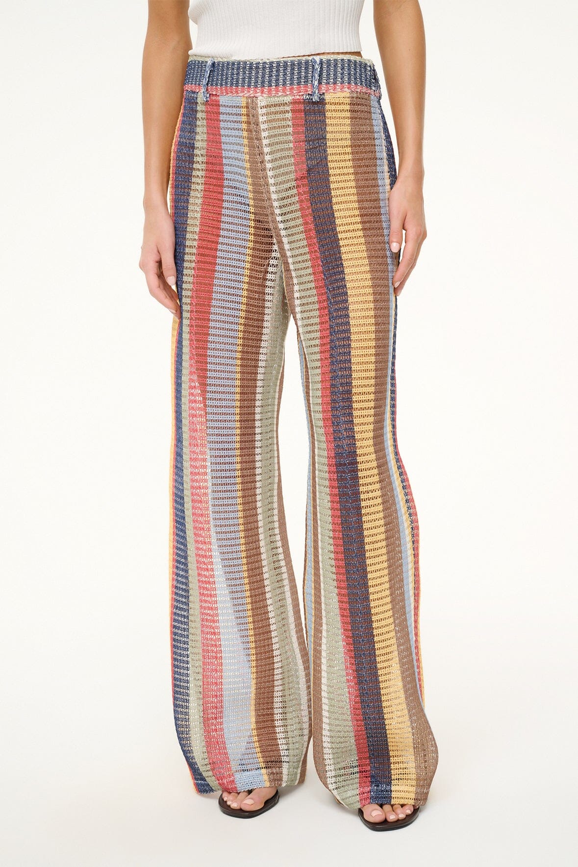 Cora Wide Leg Pant - Sheer Market Stripe Summer Coverup