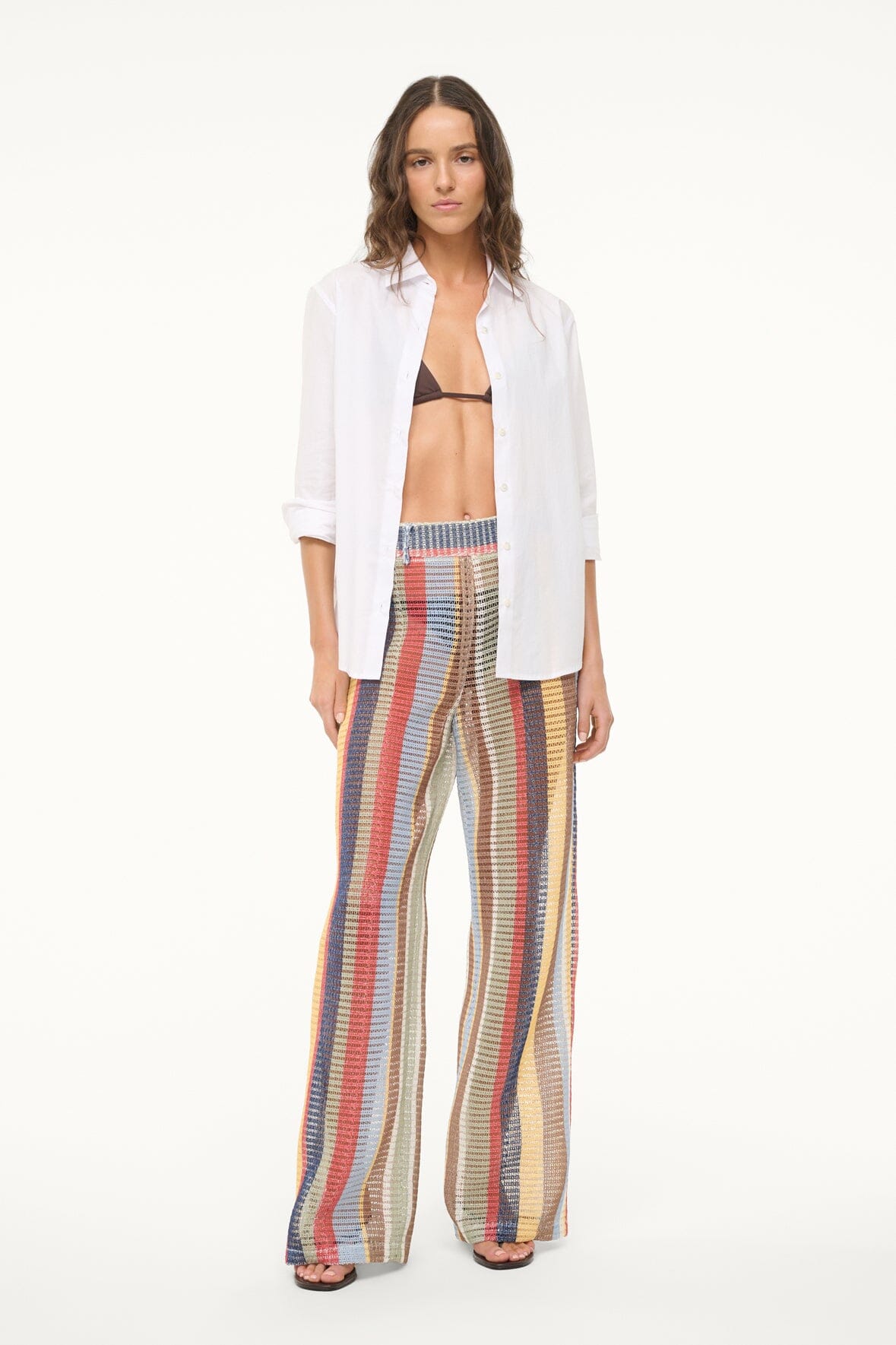 Cora Wide Leg Pant - Sheer Market Stripe Summer Coverup