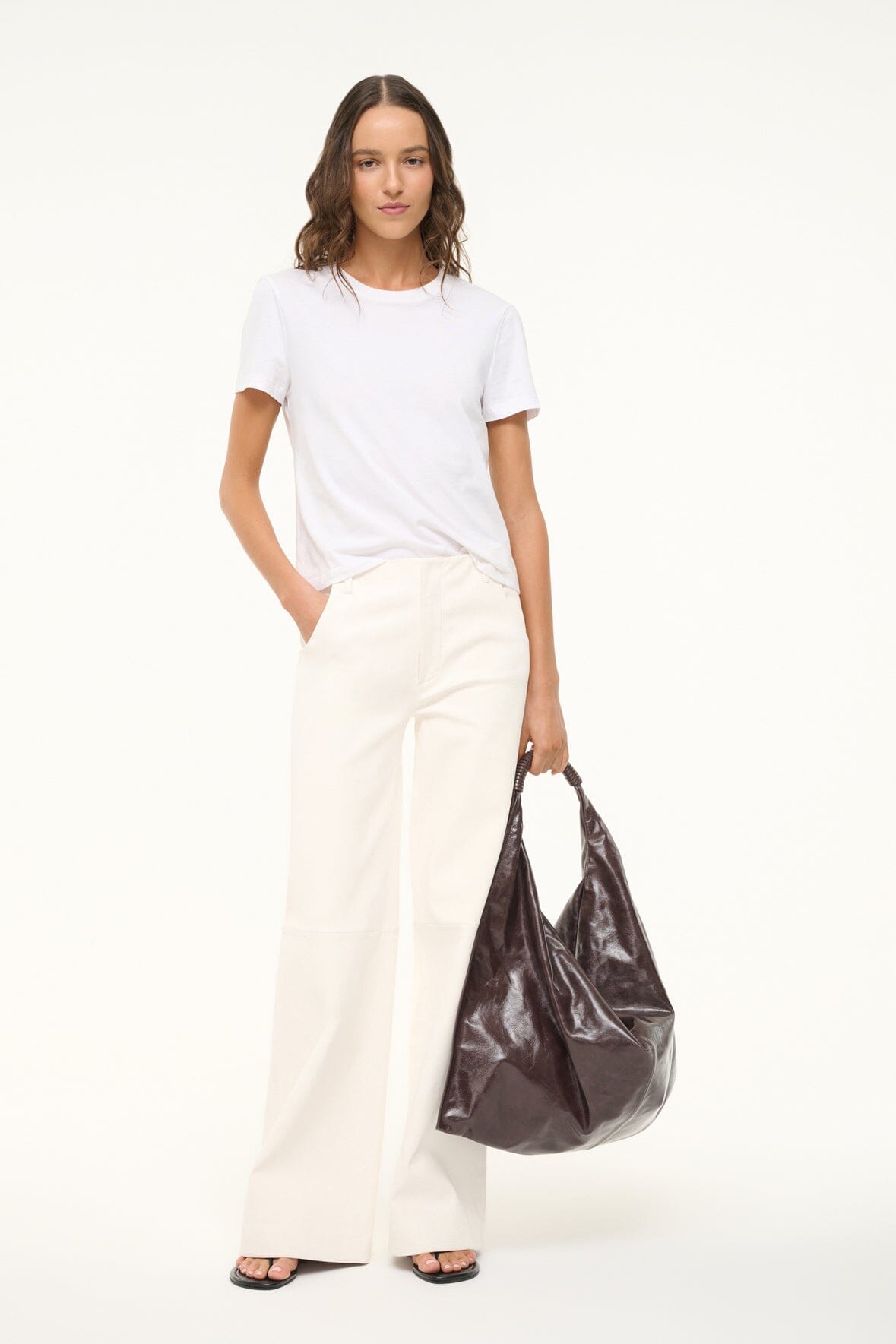 Women's White Cotton Crew Neck T-Shirt - Fitted Basic Tee