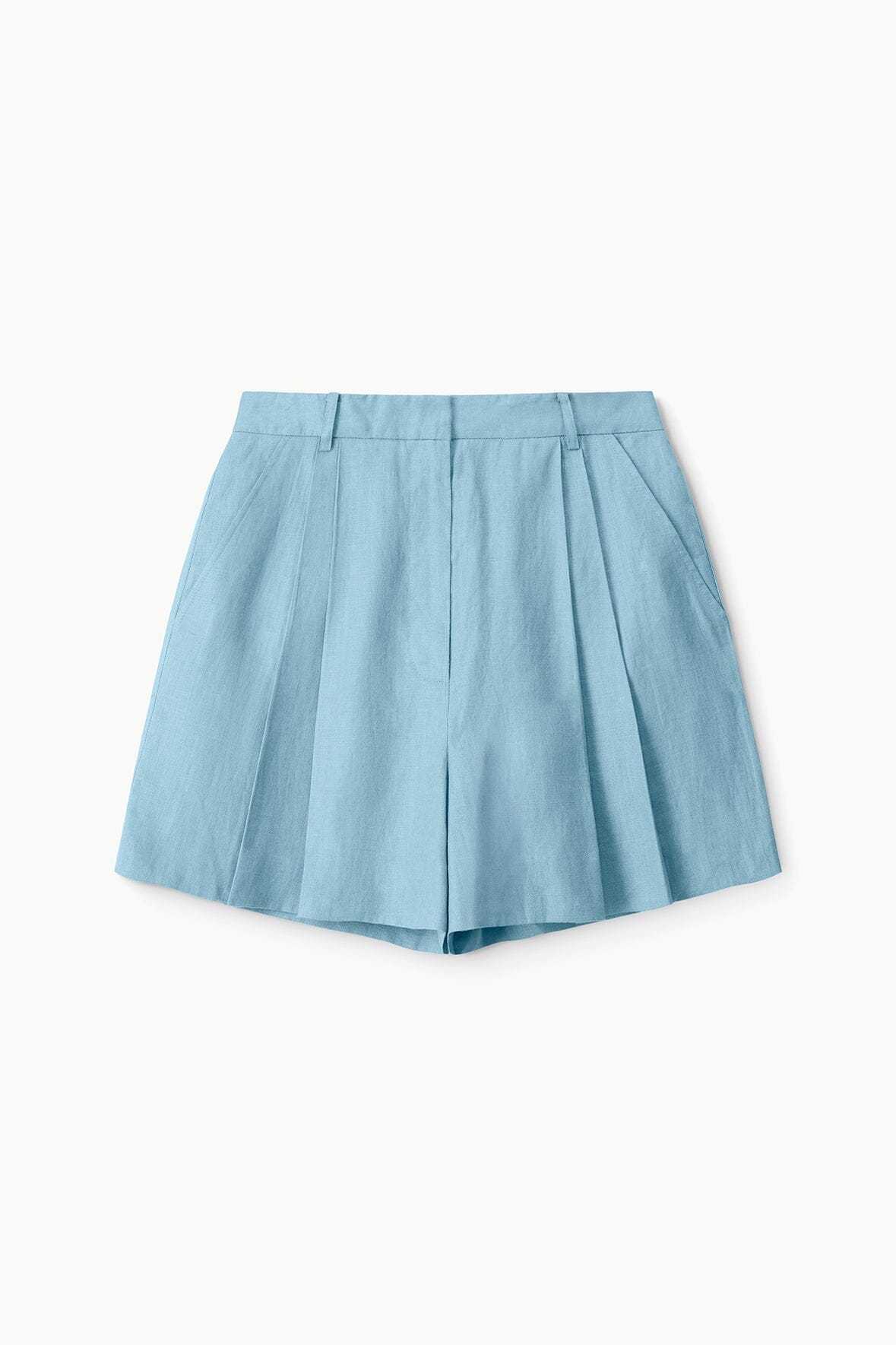 Cruz Linen Pleated Shorts for Men | Slate Blue | Breathable & Tailored