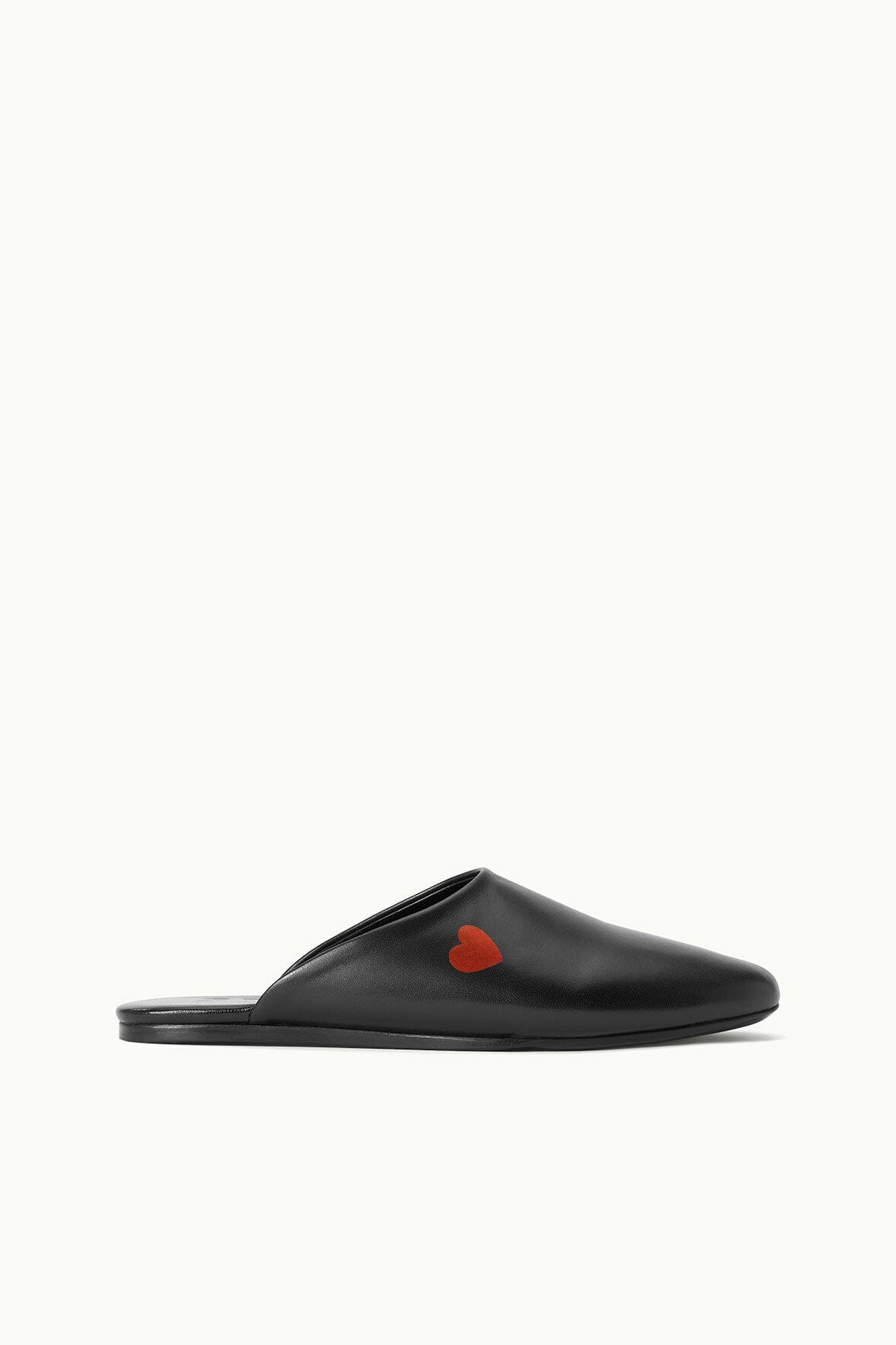 Custom Black Abby Leather Slippers with Pet Portrait