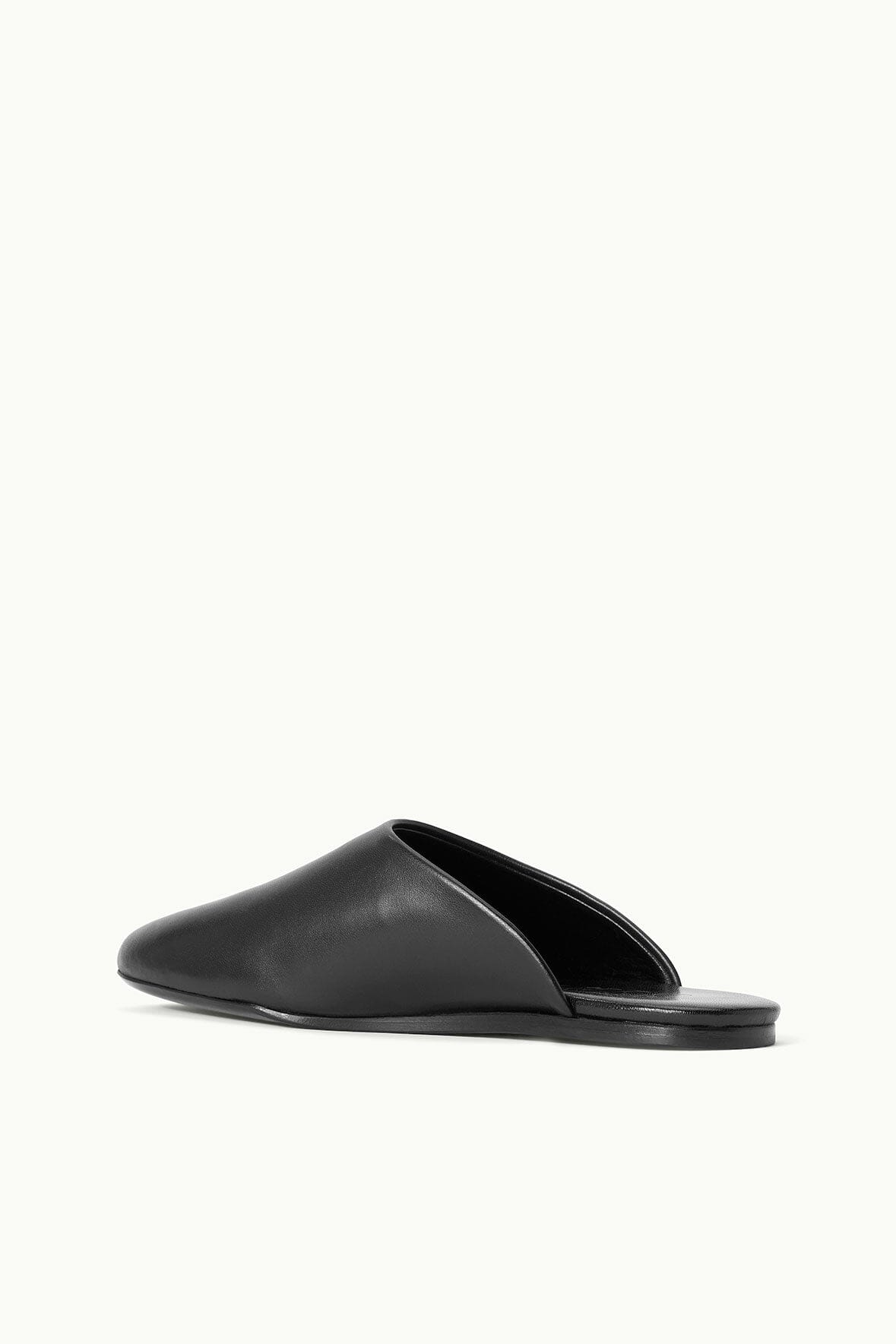 Custom Black Abby Leather Slippers with Pet Portrait