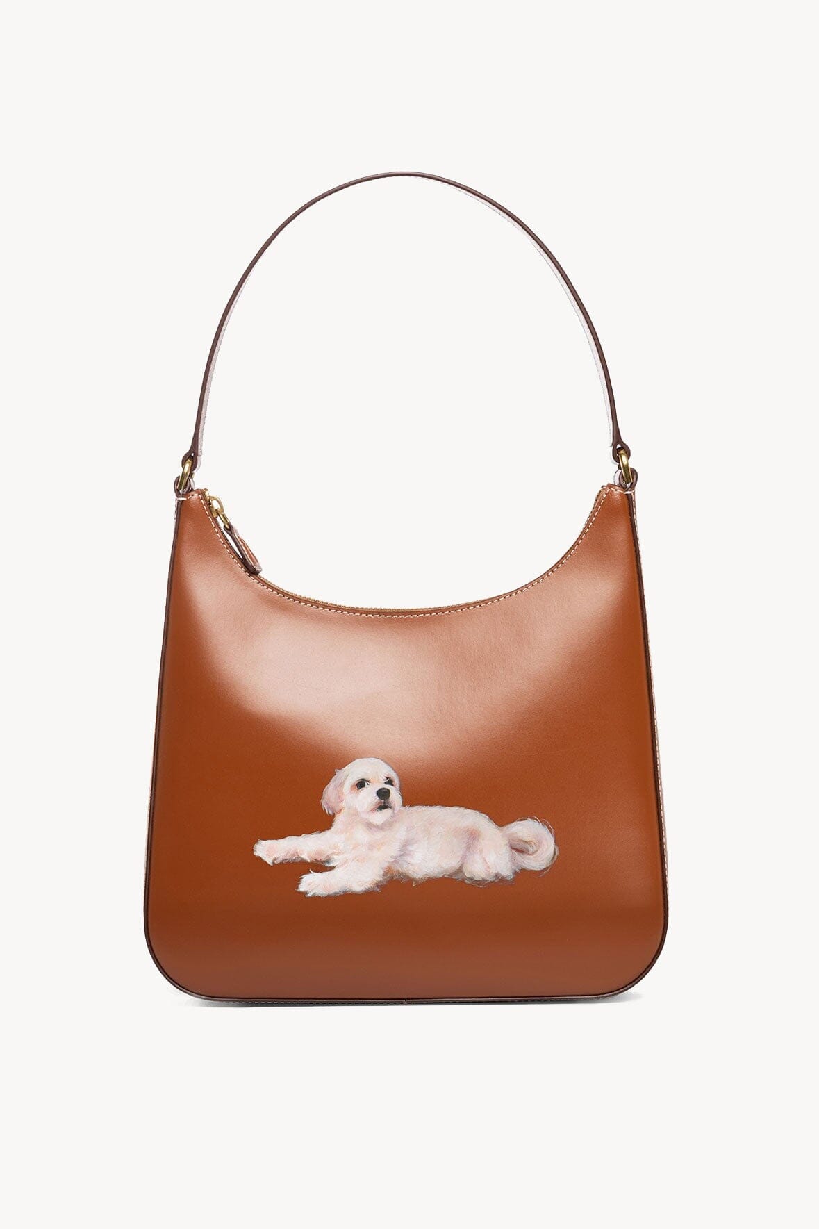 Custom Alec Leather Bag in Tan with Zipper & Gold Hardware
