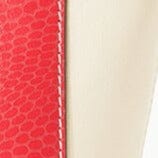 Allora Leather Tote Bag with Snake Embossed Trim | Cream & Red Rose