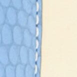 STAUD Allora Leather Tote Bag with Snake Embossed Trim | Cream & Blue