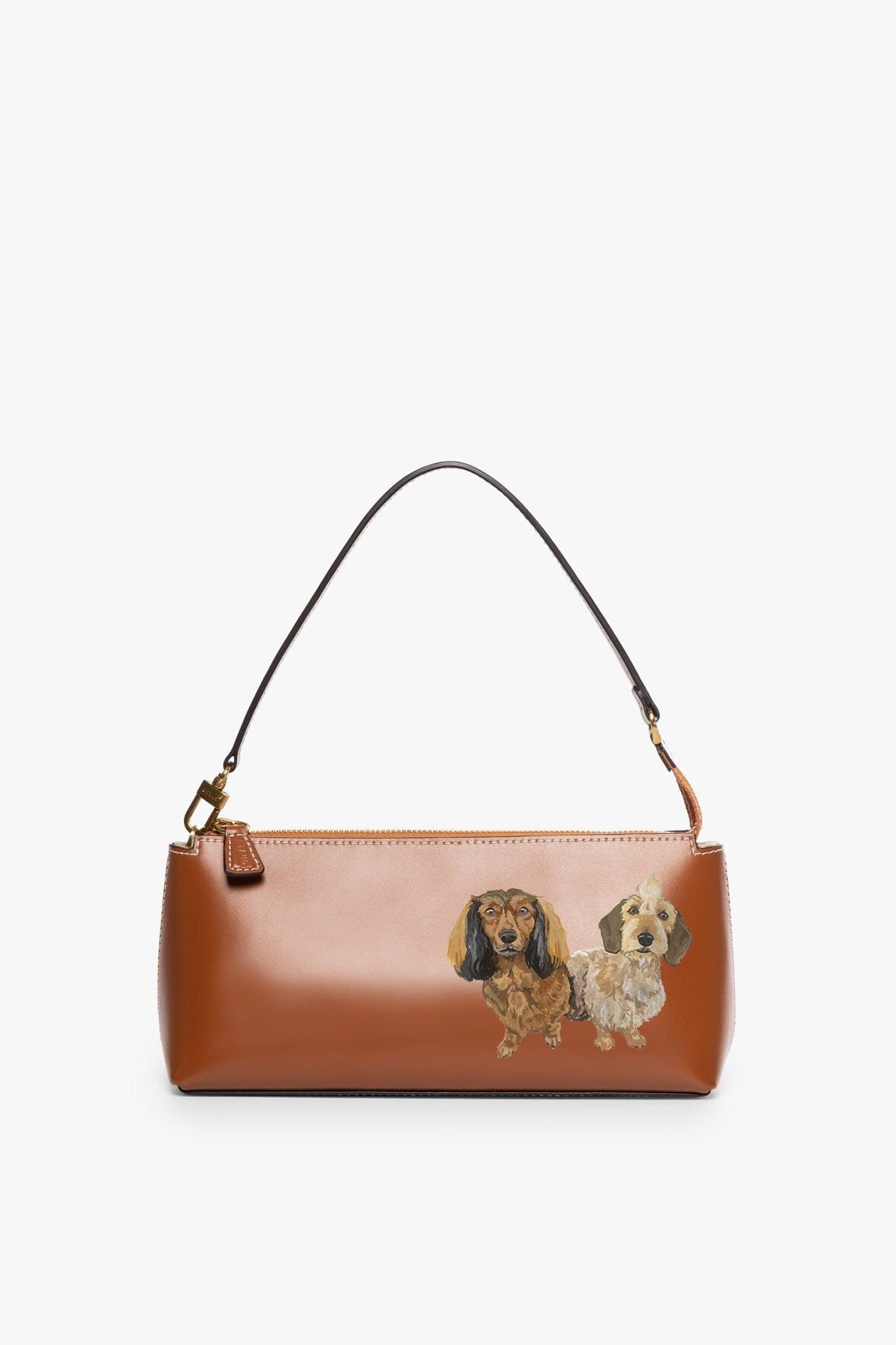 Custom Kaia Leather Crossbody Bag in Tan with Gold Hardware