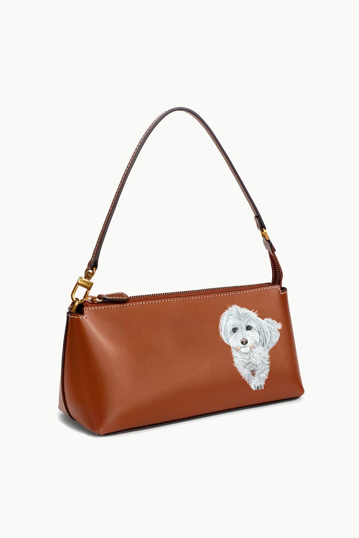 Custom Kaia Leather Crossbody Bag in Tan with Gold Hardware