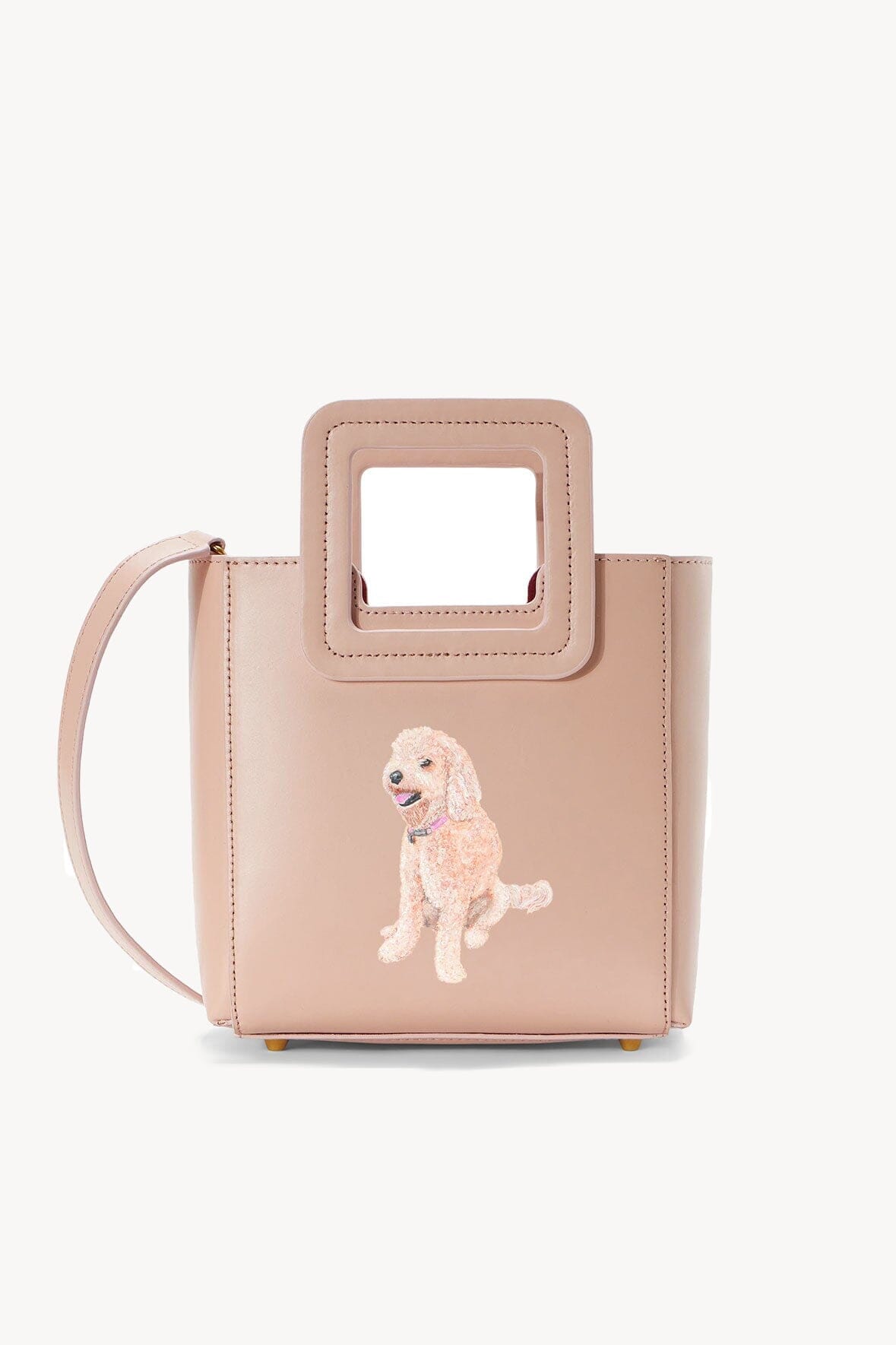 Custom Mini Shirley Leather Crossbody Bag in Blush Pink