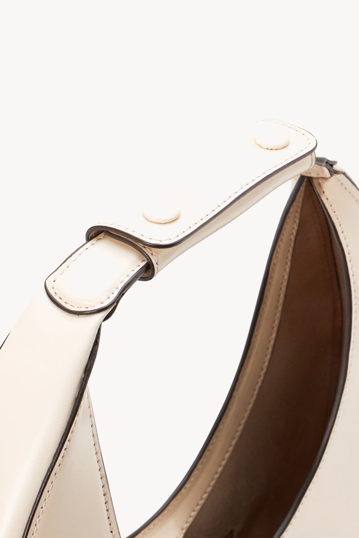 STAUD Cream Moon Bag with Removable Accent & Magnetic Clasp