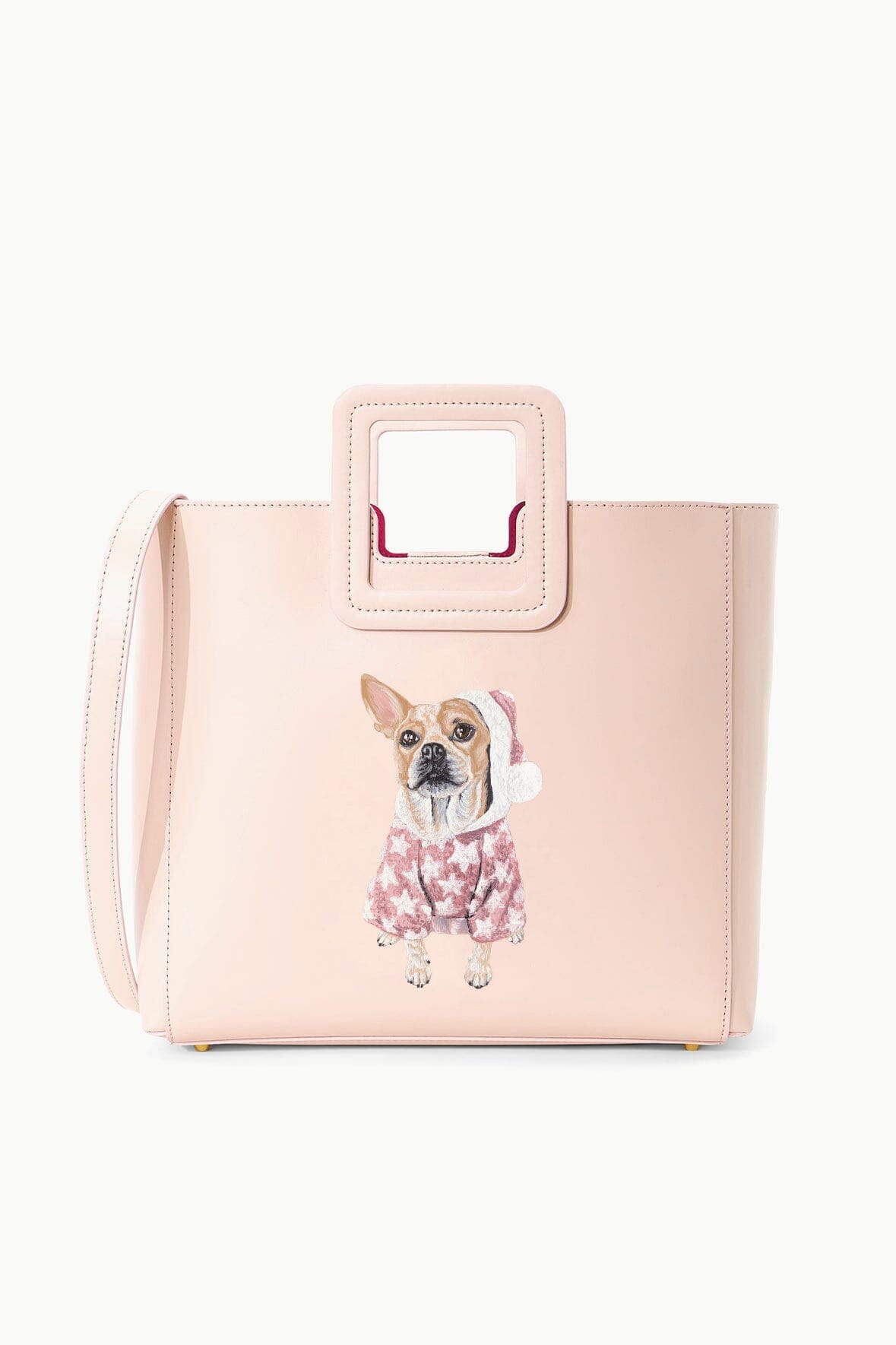 Custom Shirley Leather Crossbody Bag in Blush Pink