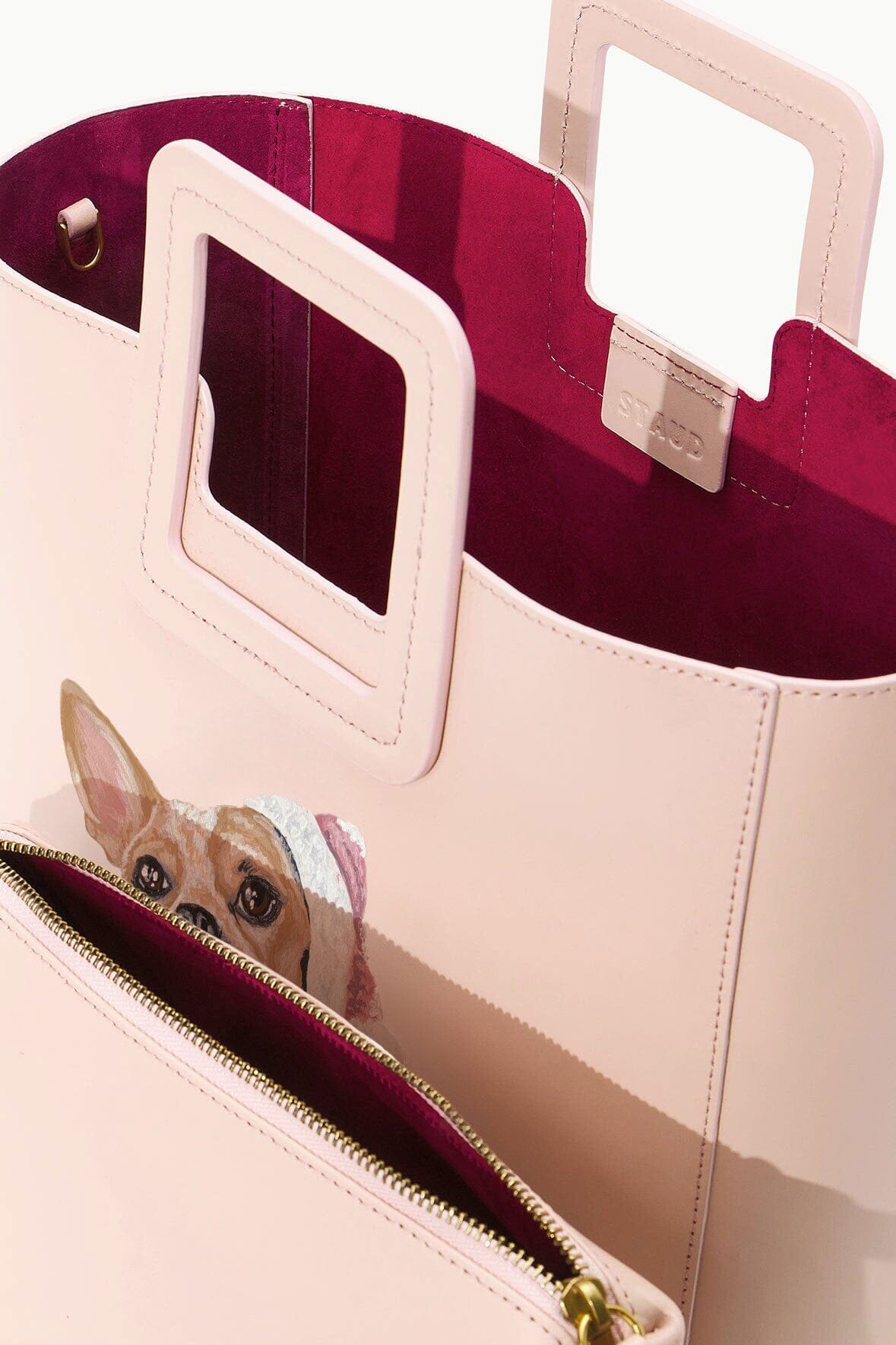 Custom Shirley Leather Crossbody Bag in Blush Pink