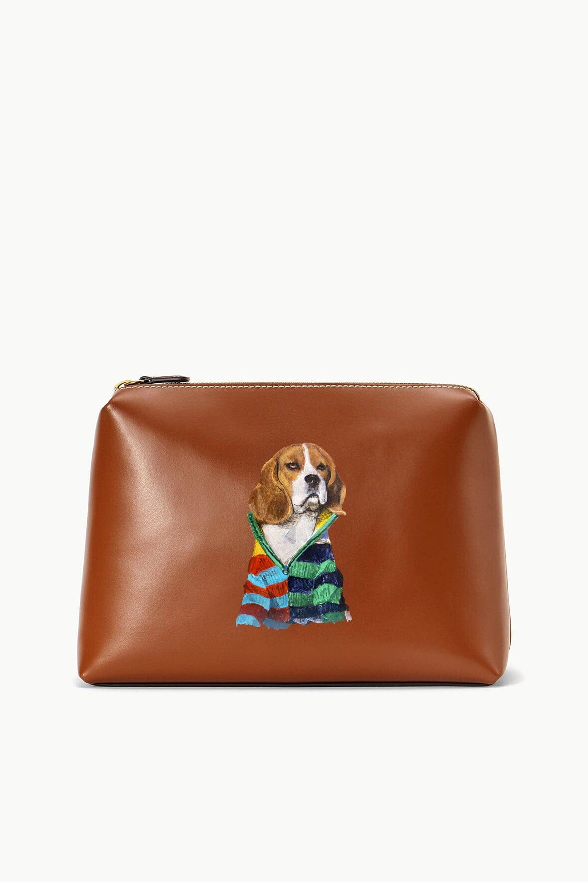 Custom Tan Shirley Pouch with Gold Hardware & Suede Lining