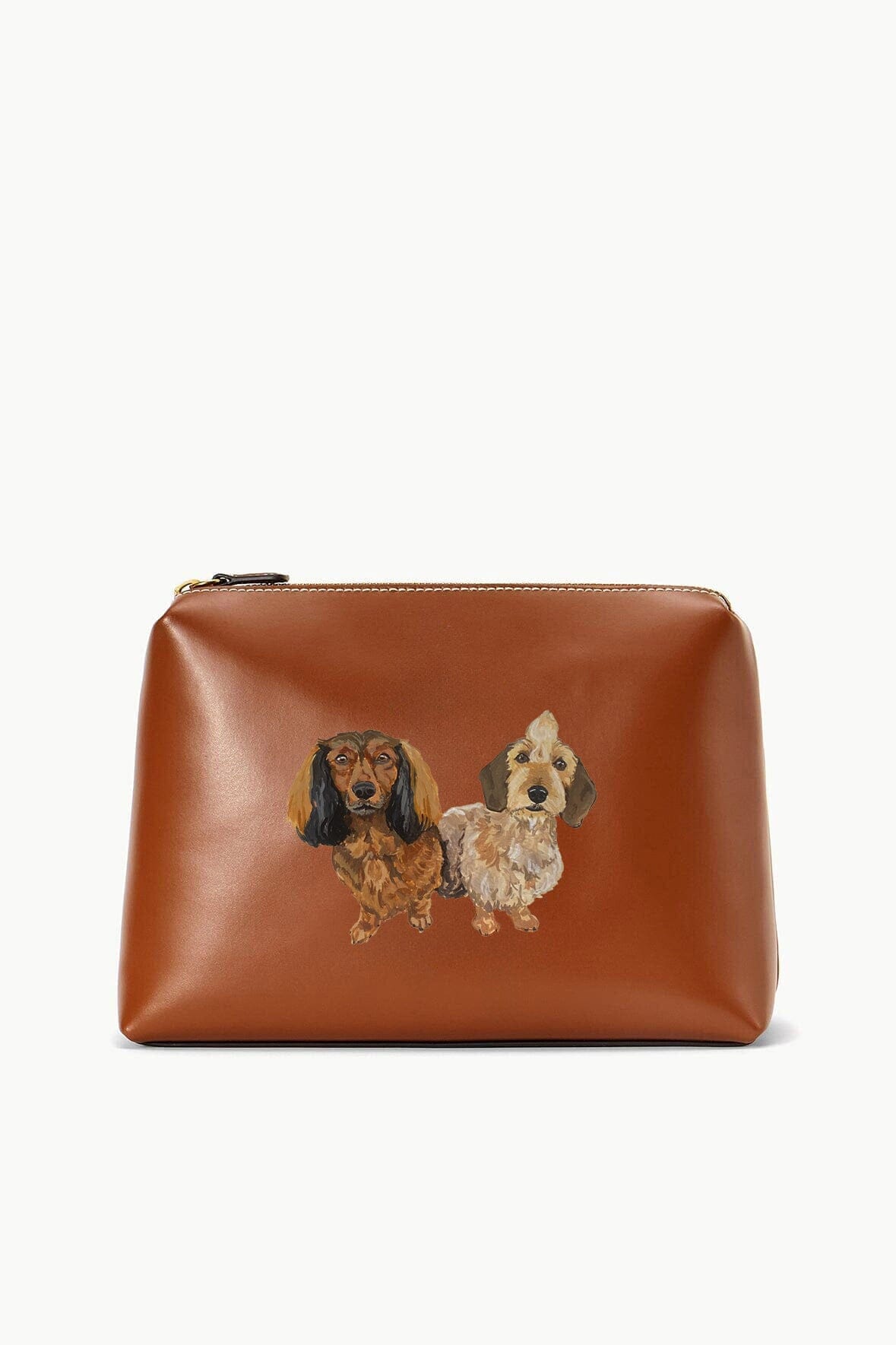 Custom Tan Shirley Pouch with Gold Hardware & Suede Lining