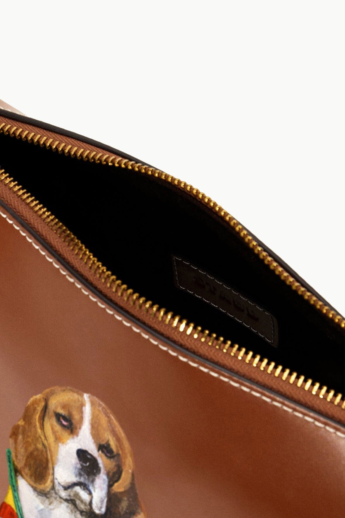 Custom Tan Shirley Pouch with Gold Hardware & Suede Lining