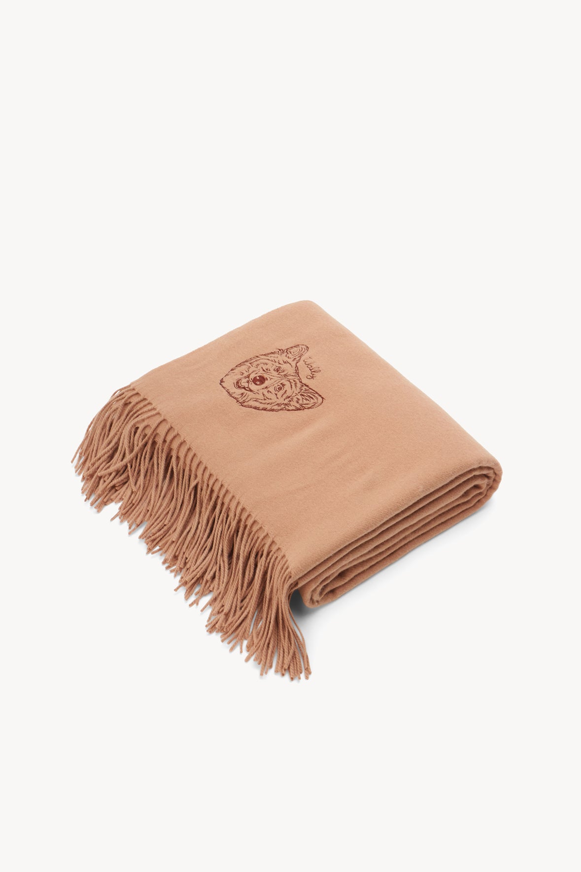 Custom Cashmere Blanket with Fringe by STAUD x C.BONZ | Camel