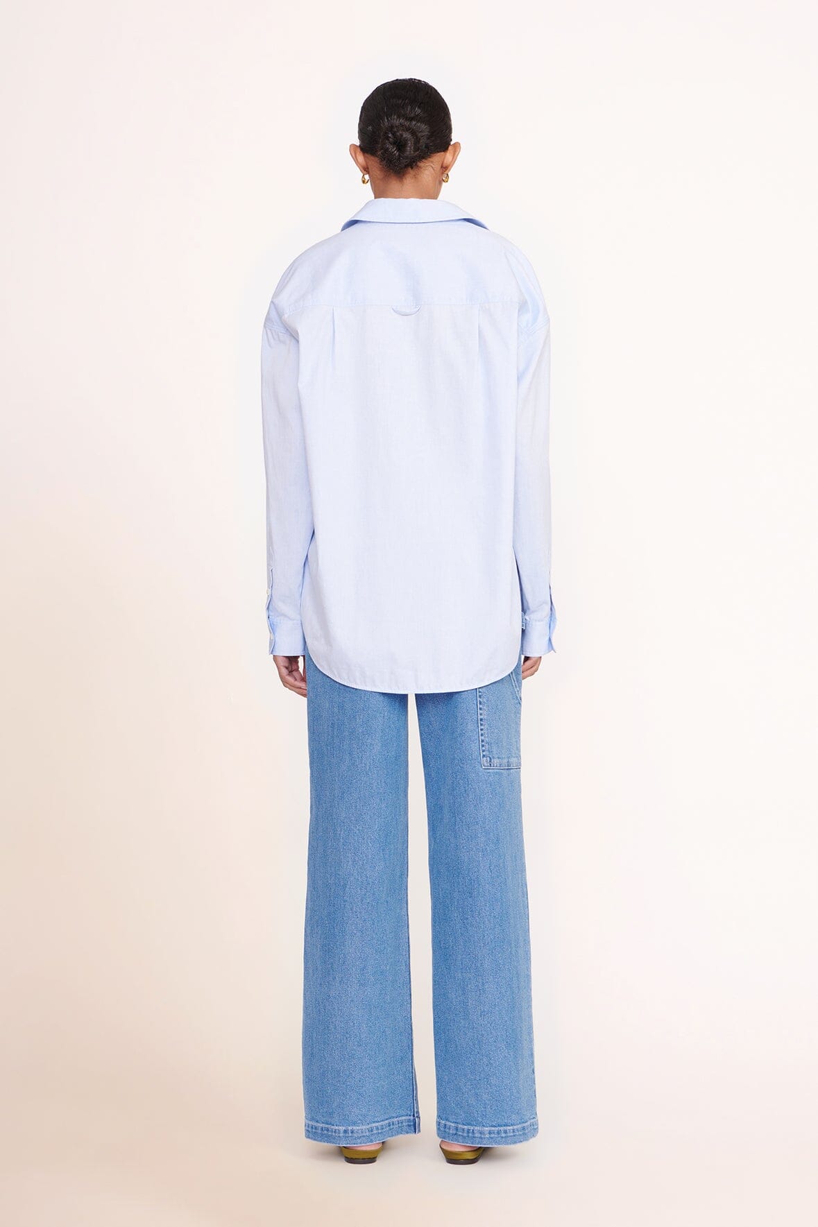 Custom STOUD Oxford Blue Oversized Shirt – Cotton Poplin