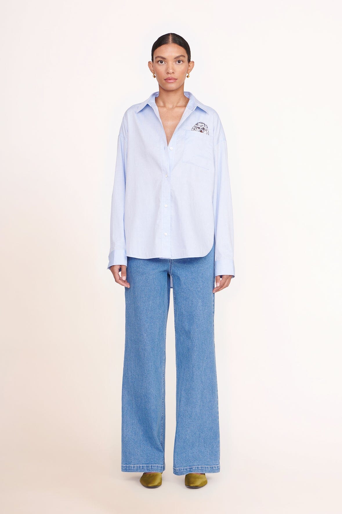 Custom STOUD Oxford Blue Oversized Shirt – Cotton Poplin