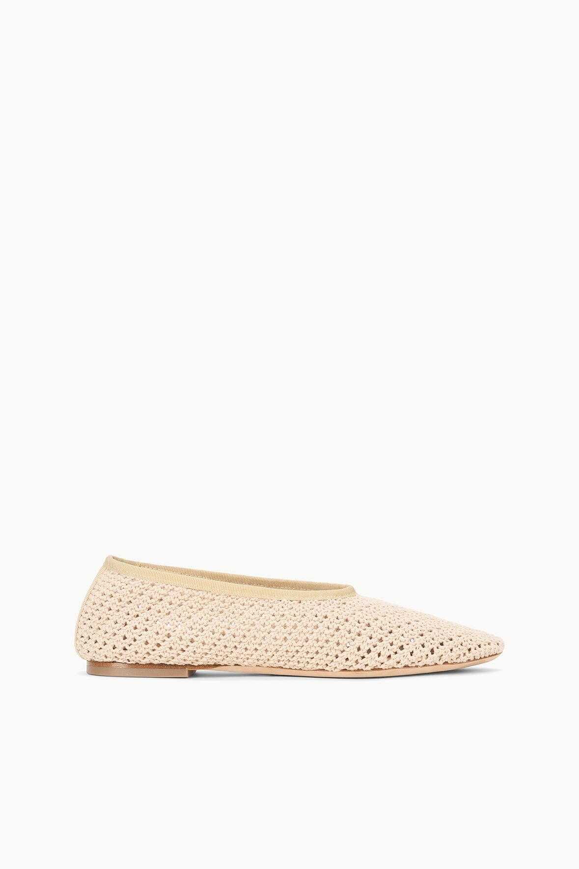 Alba Crochet Ballet Flats in Cream | Cotton Slip-On Shoes