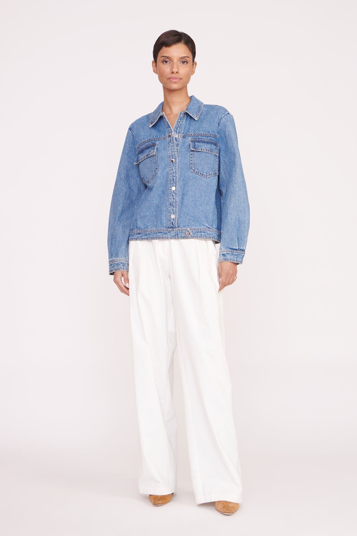 Custom Staud x C.Bonz Oversized Denim Jacket - Medium Wash
