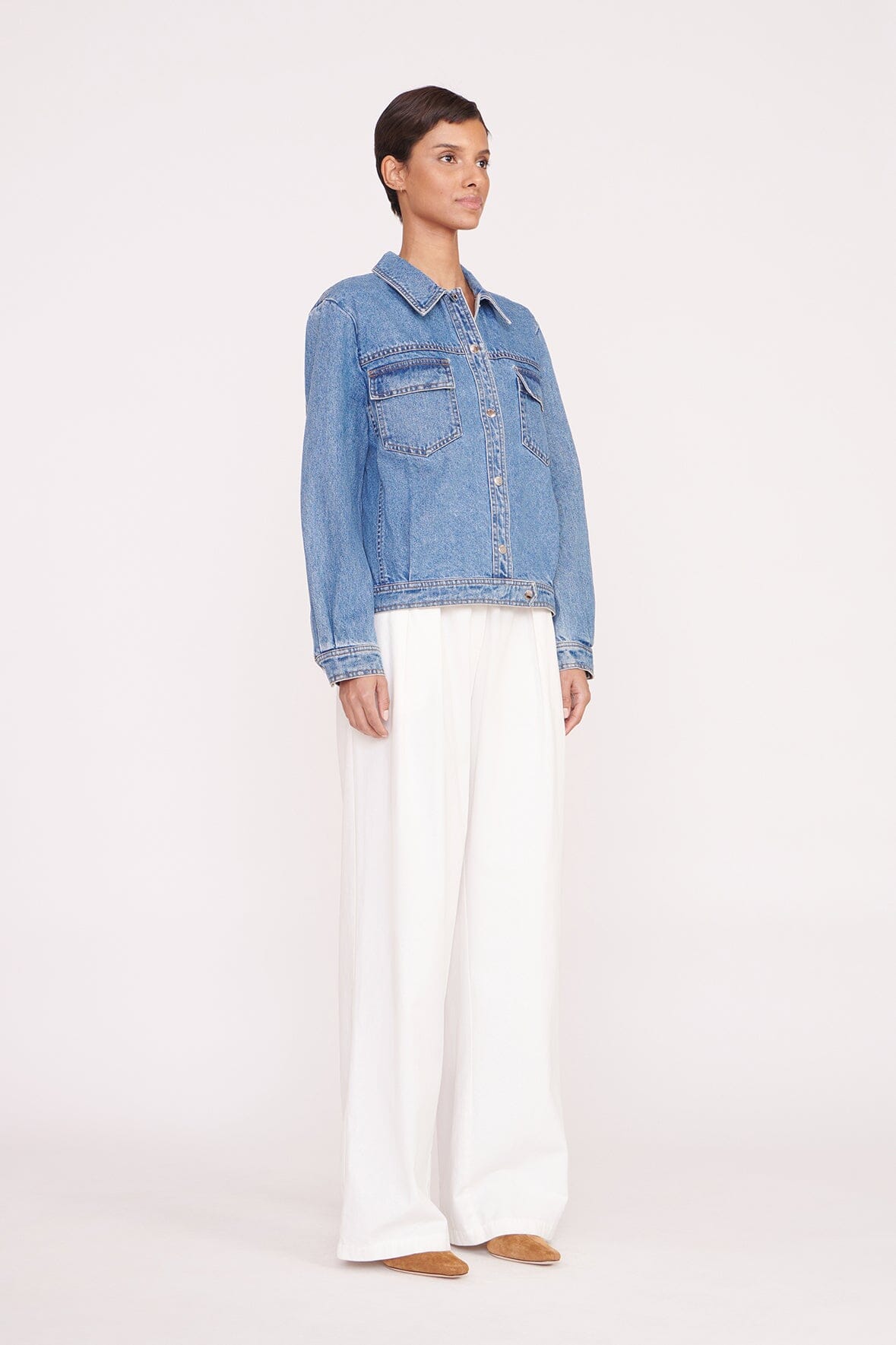 Custom Staud x C.Bonz Oversized Denim Jacket - Medium Wash