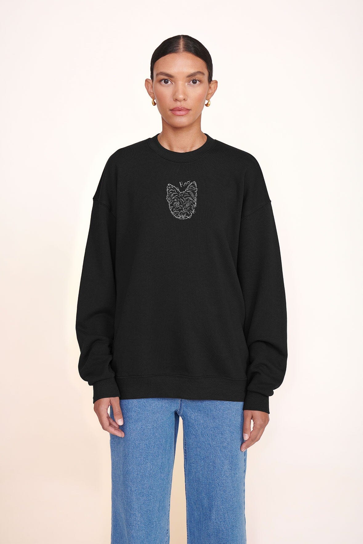 Custom Staud x C.Bonz Oversized Fleece Sweatshirt - Black