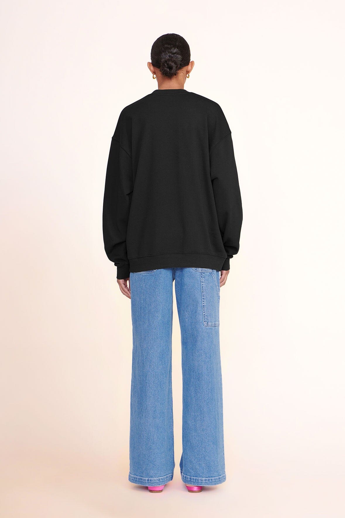 Custom Staud x C.Bonz Oversized Fleece Sweatshirt - Black