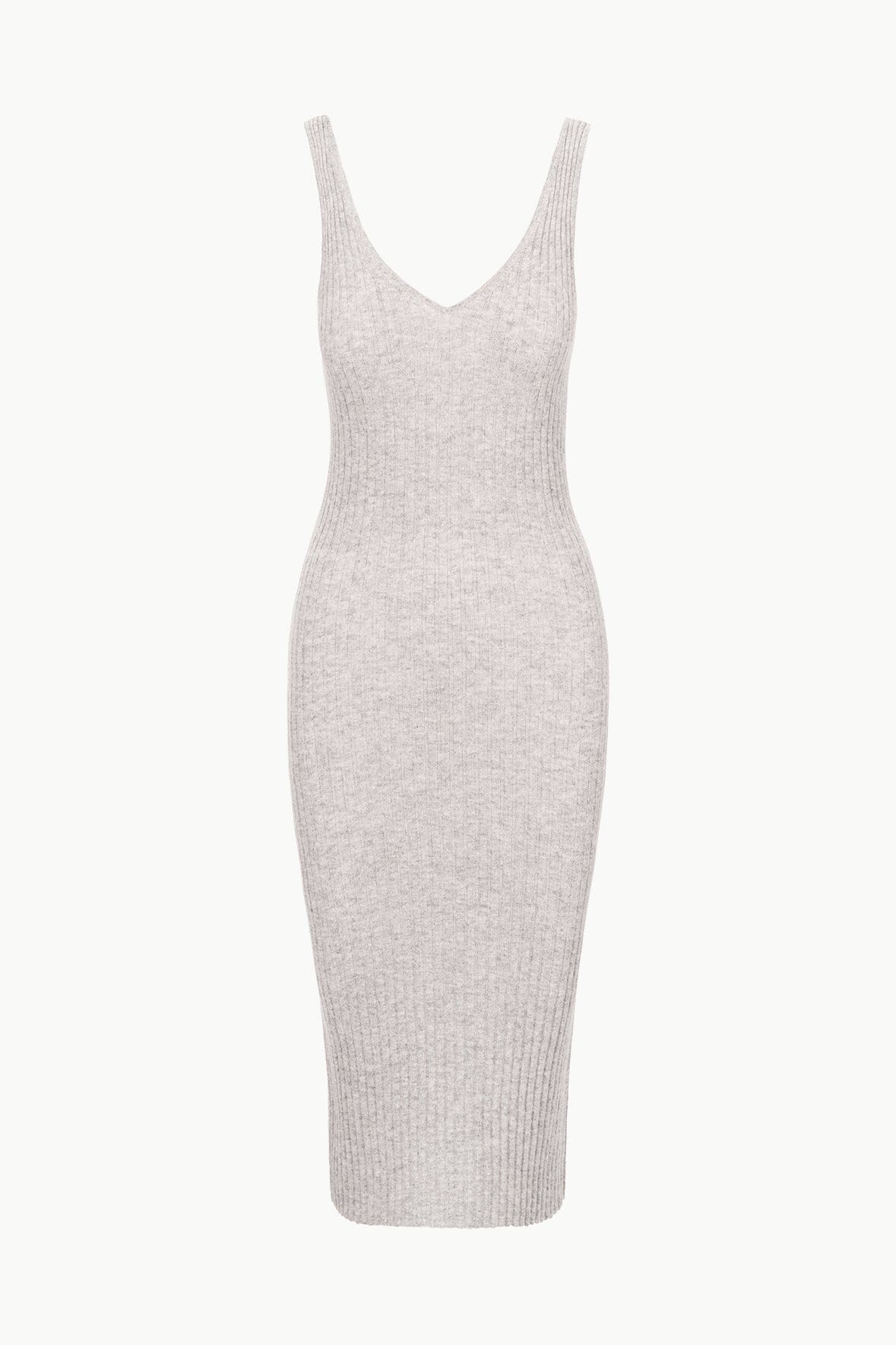 Dana Cashmere Sleeveless Dress in Heather Grey | Rib Knit