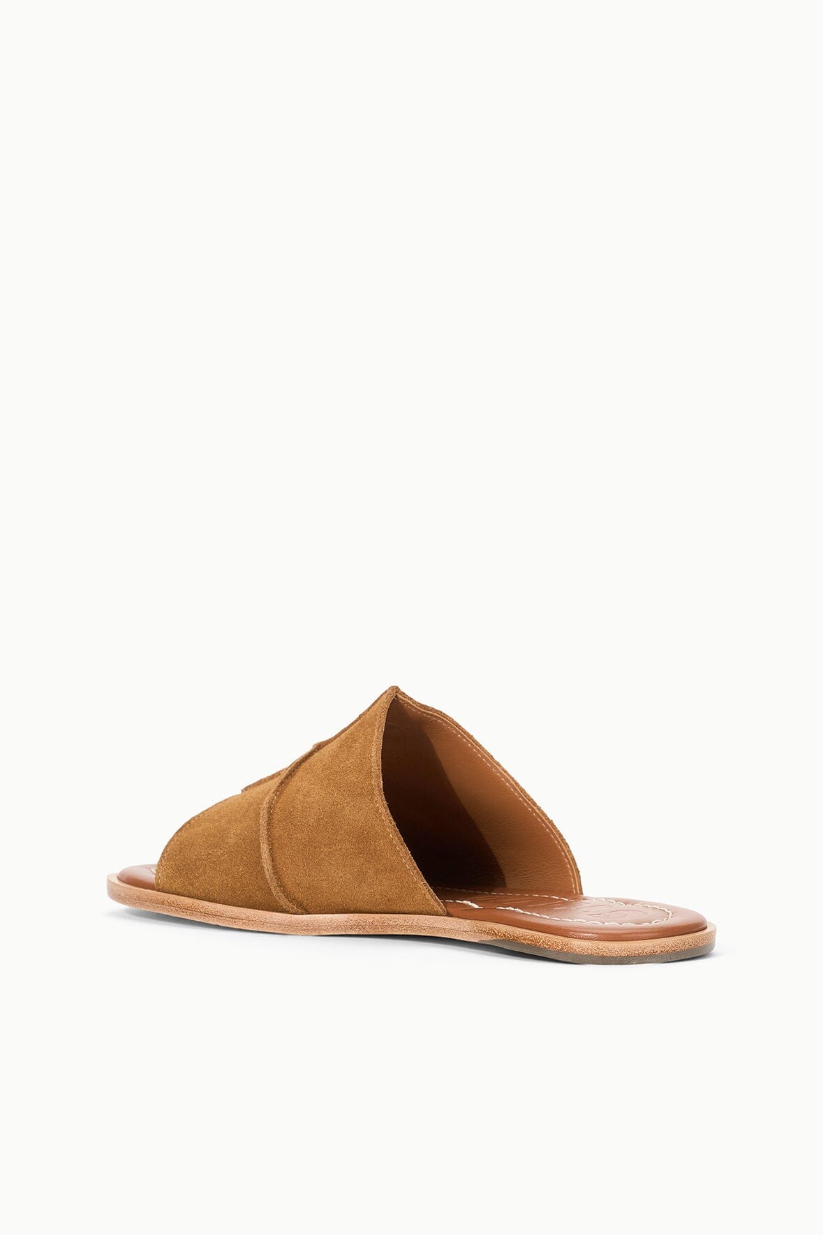 Daniella Tan Leather Slide Sandals with Cushioned Footbed