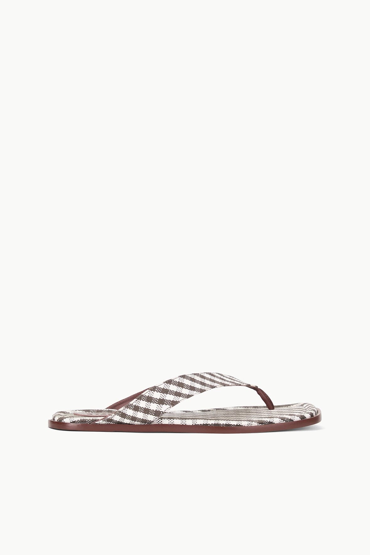 Dante Thong Sandals - Dark Chocolate Micro Check Canvas with Cushioned Footbed
