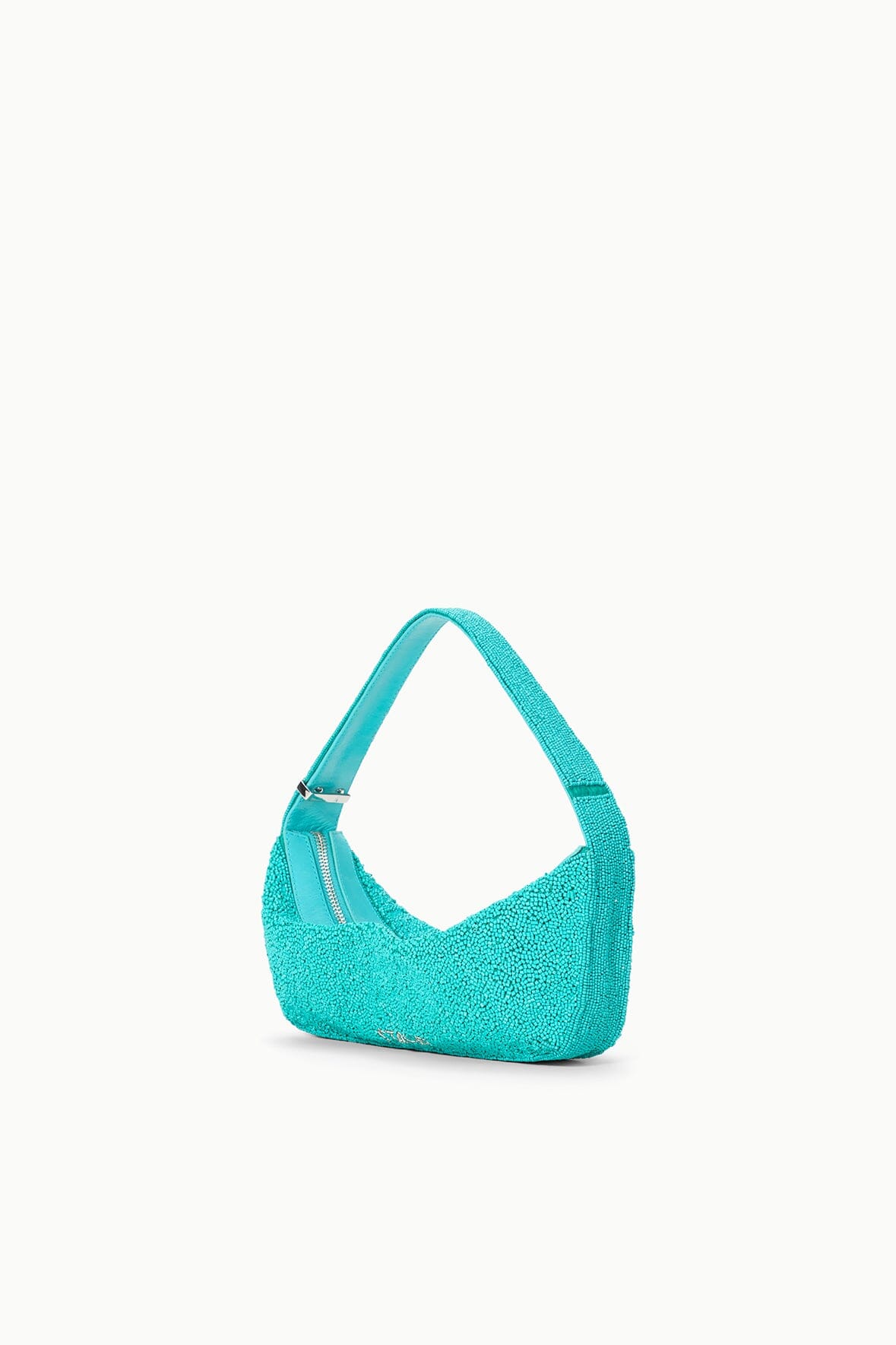 Demy Teal Beaded Convertible Shoulder Bag with Zipper