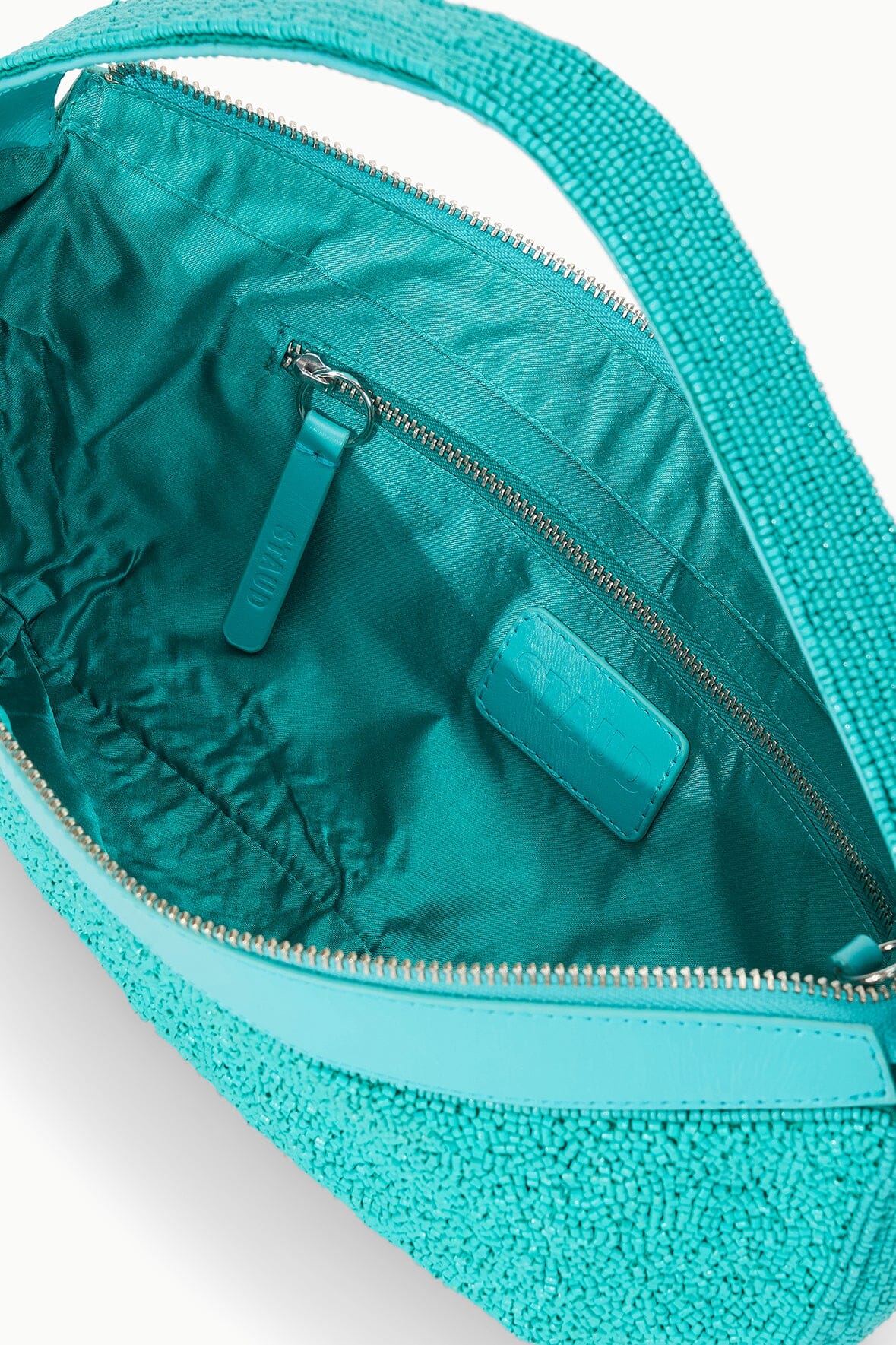 Demy Teal Beaded Convertible Shoulder Bag with Zipper