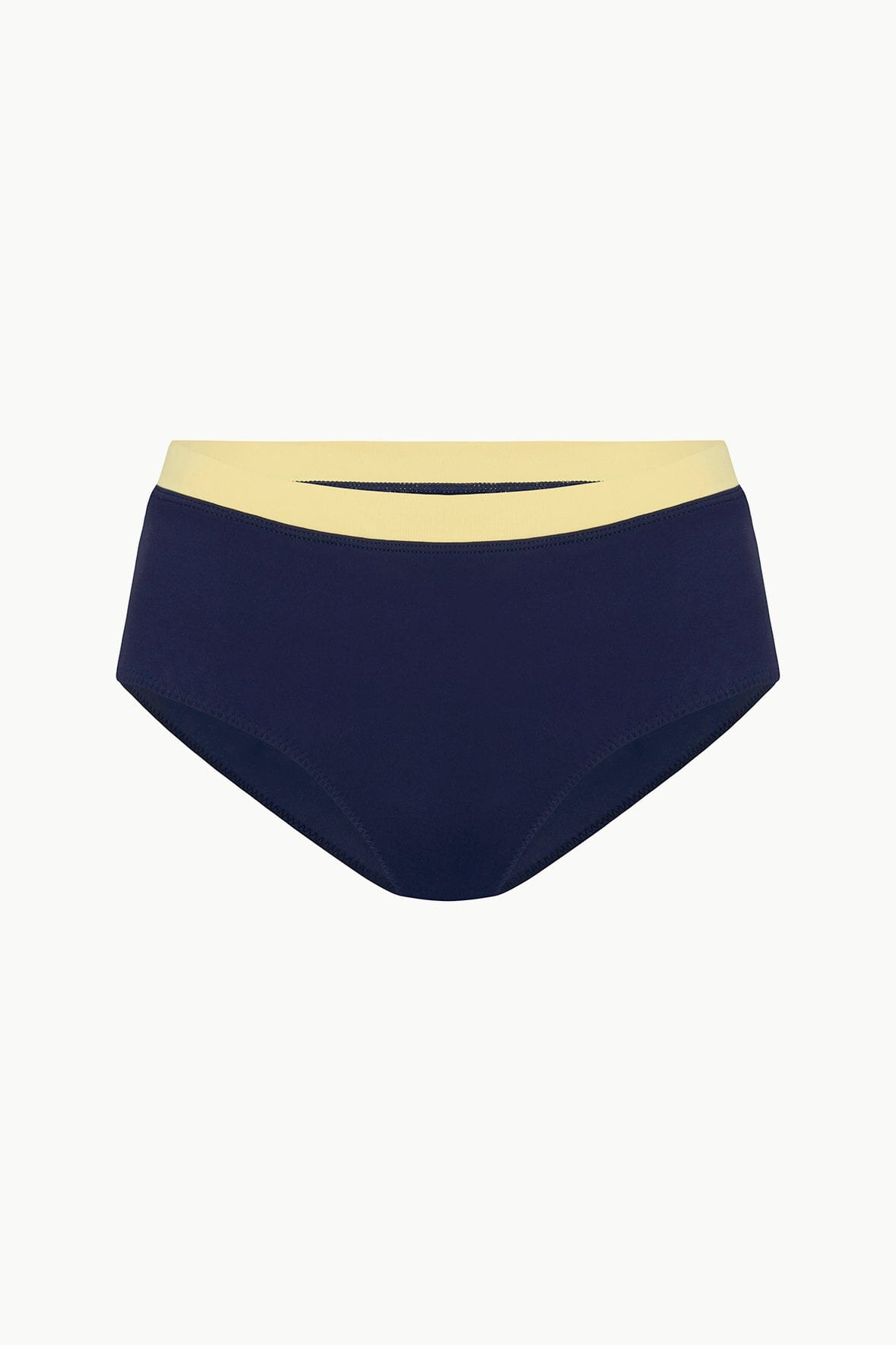 Devon High Waisted Bikini Bottom - Navy Colorblock Swimwear