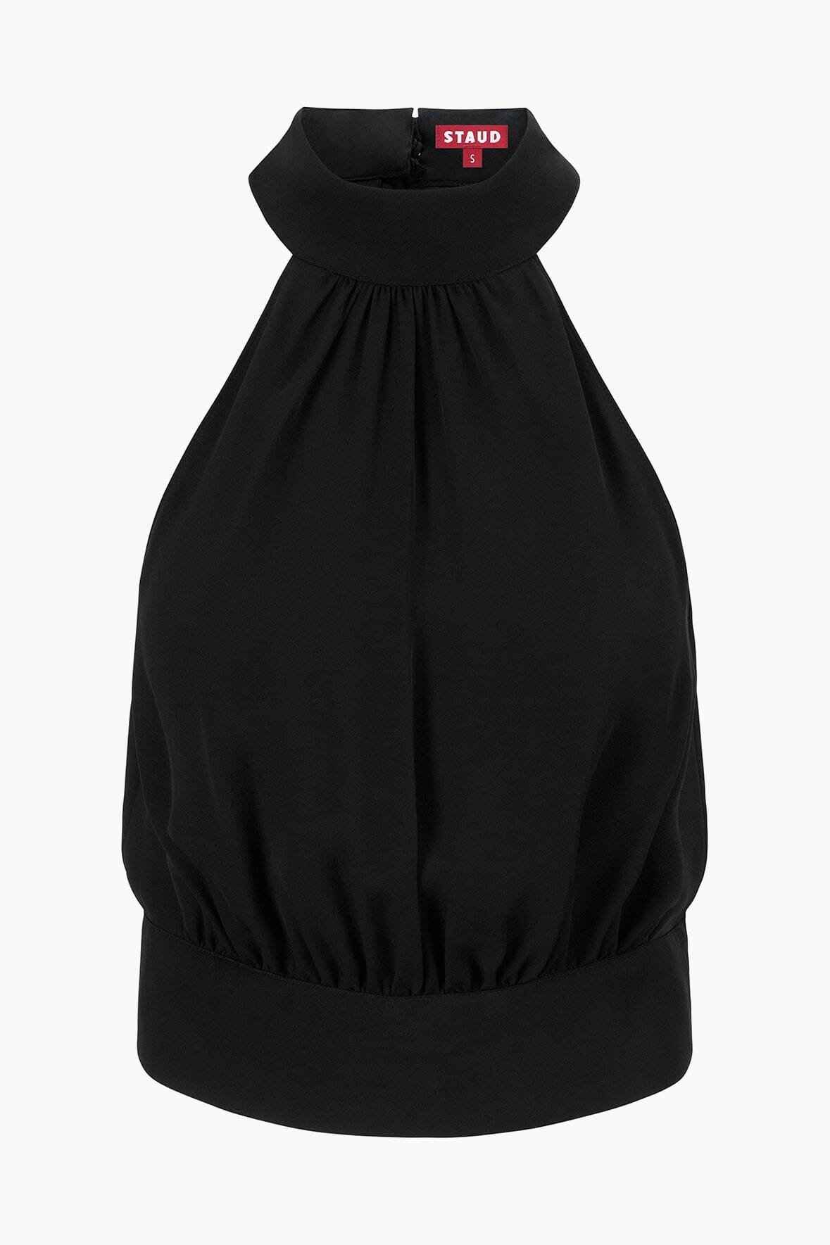 Dewi Black Silk Georgette Halter Top for Date Night