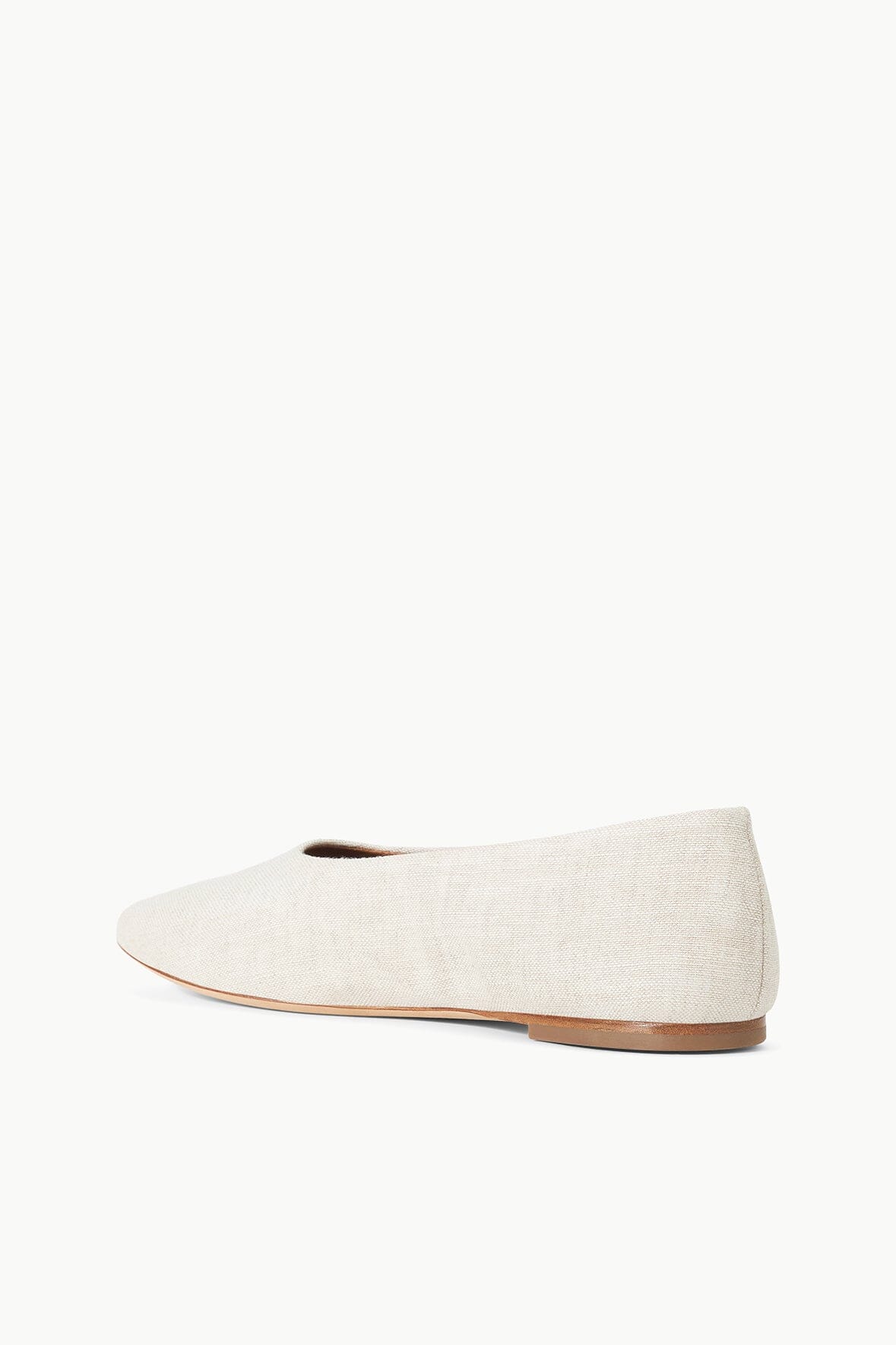 Alba Natural Leather-Lined Cotton Ballet Flats