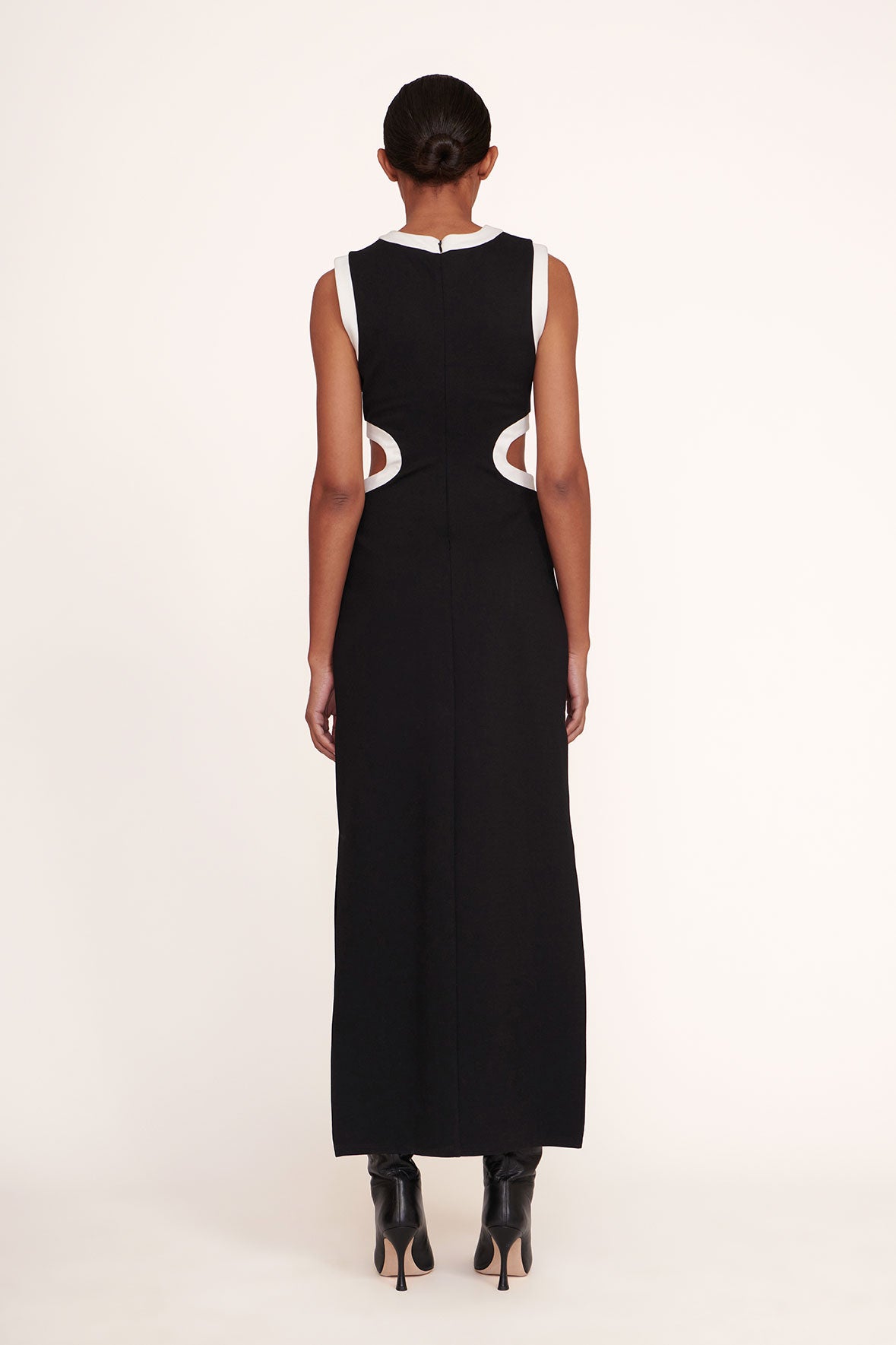 Black Dolce Dress with Cutouts & Side Slits - Sleeveless Ponte Dress