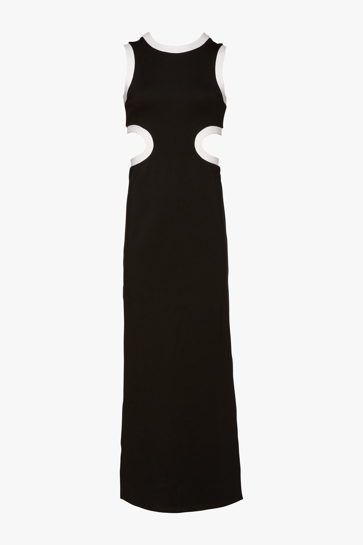 Black Dolce Dress with Cutouts & Side Slits - Sleeveless Ponte Dress