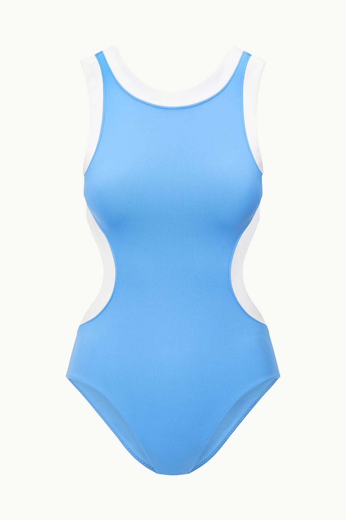 Dolce Azure White One Piece Swimsuit with Side Cutouts