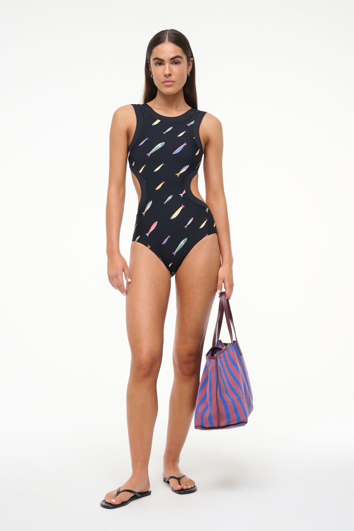 Dolce Black One Piece Swimsuit with Side Cutouts & Low Back