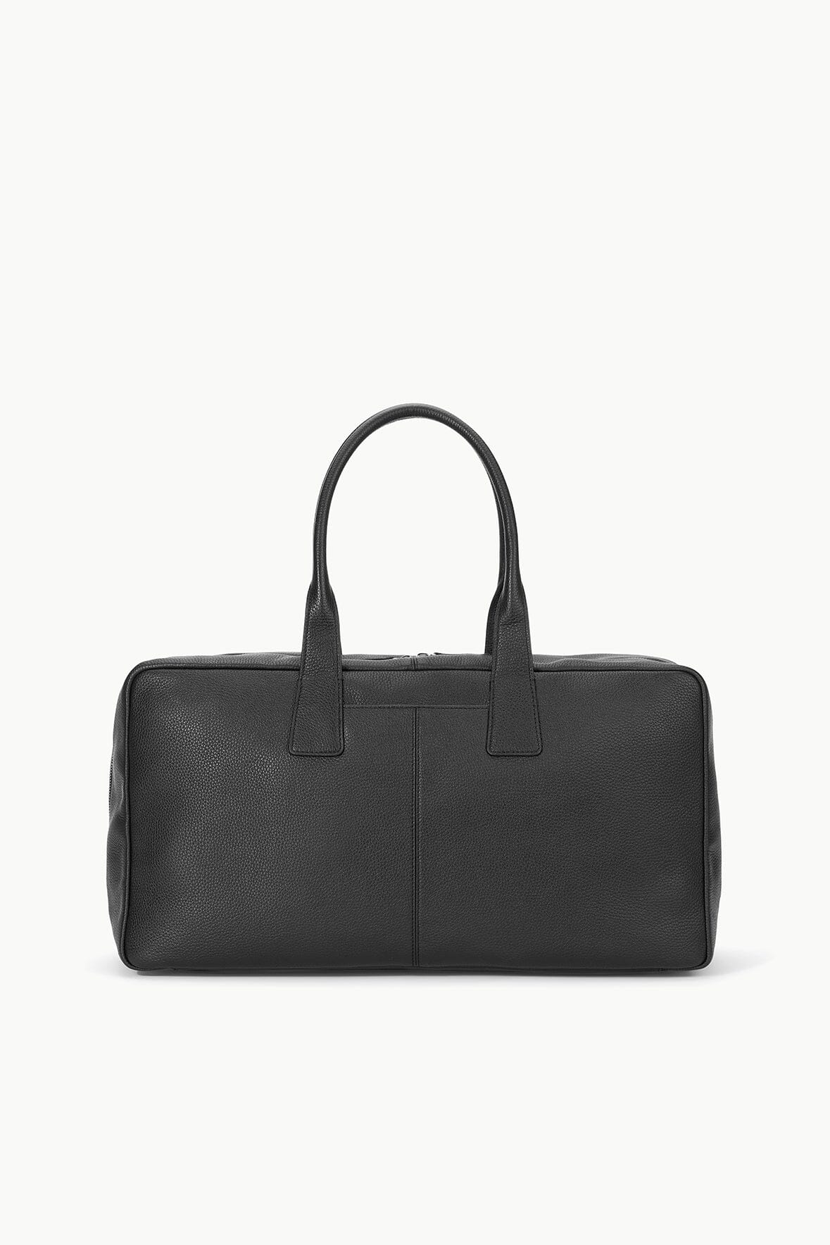 Dude Leather Weekender Travel Bag with Front Pocket - Black