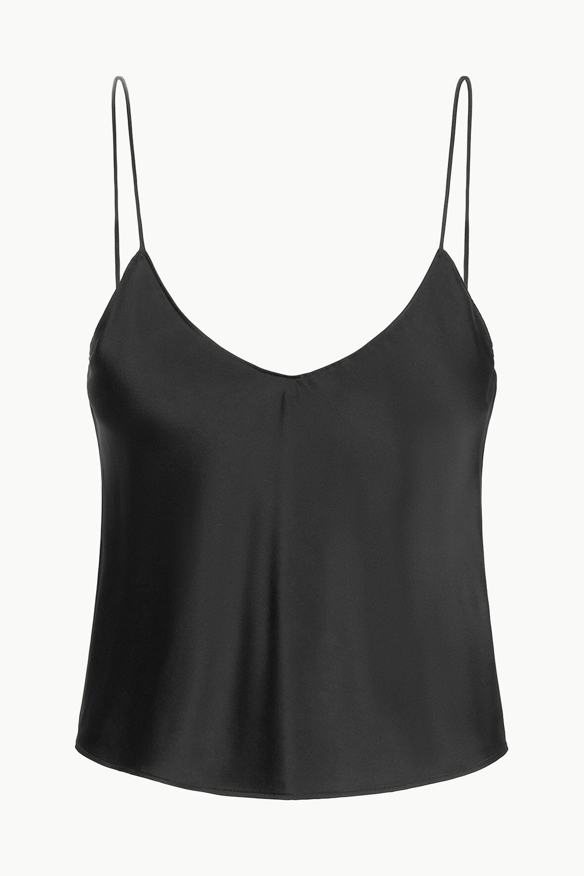 Durand Black Silk Cami Top – Stretch & Versatile