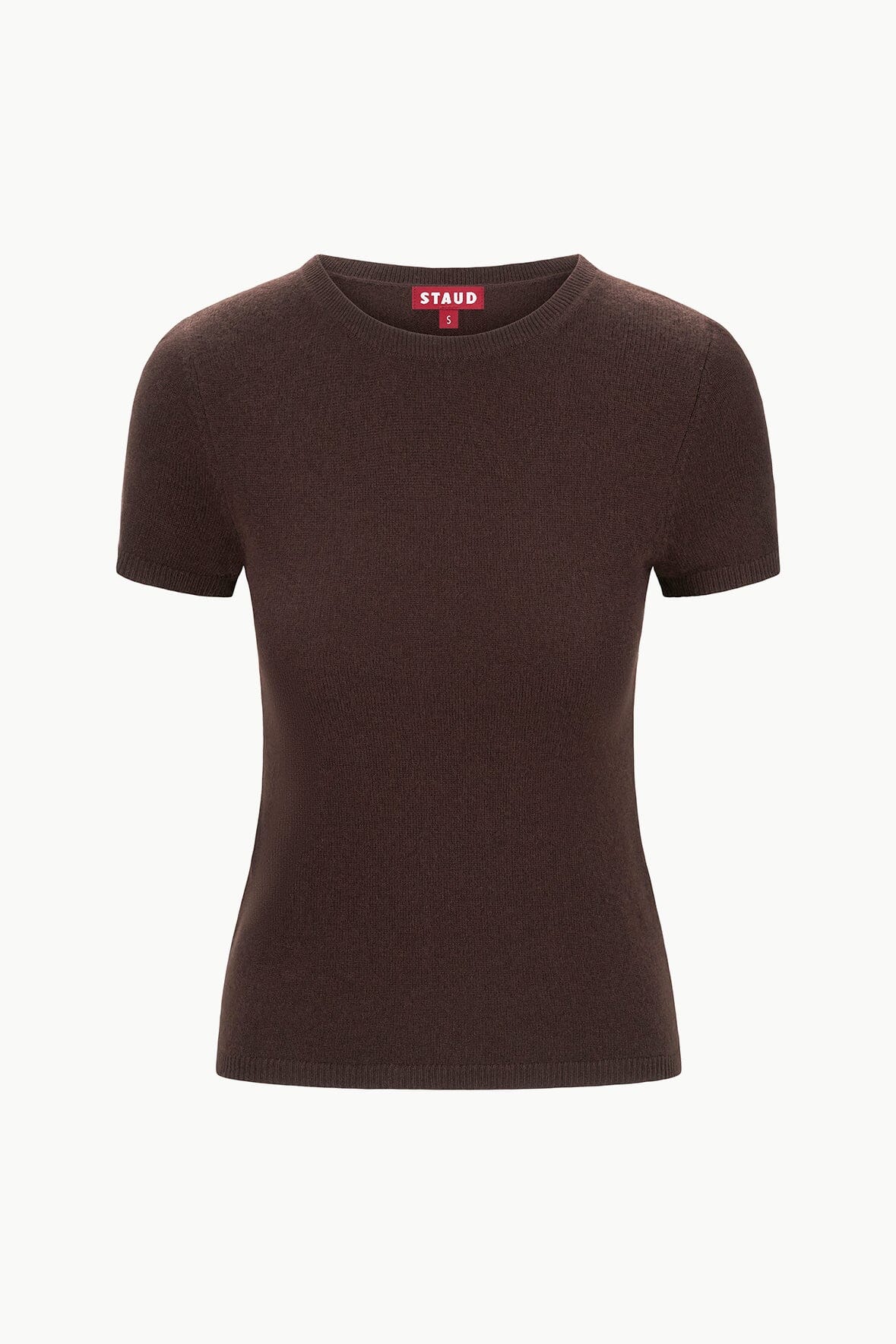 Women's Dark Chocolate Cashmere Tee – Soft Short Sleeve Crewneck Top