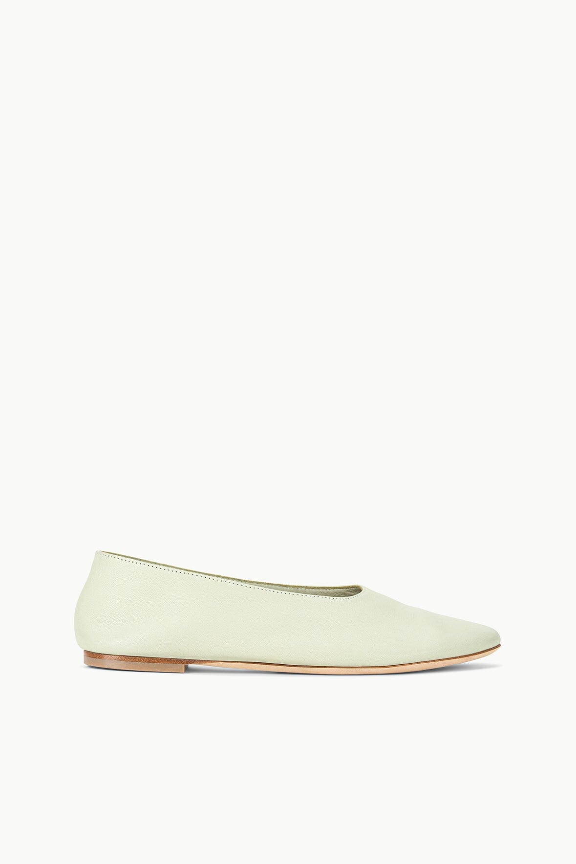Alba Soft Nappa Leather Ballet Flats in Pale Jade