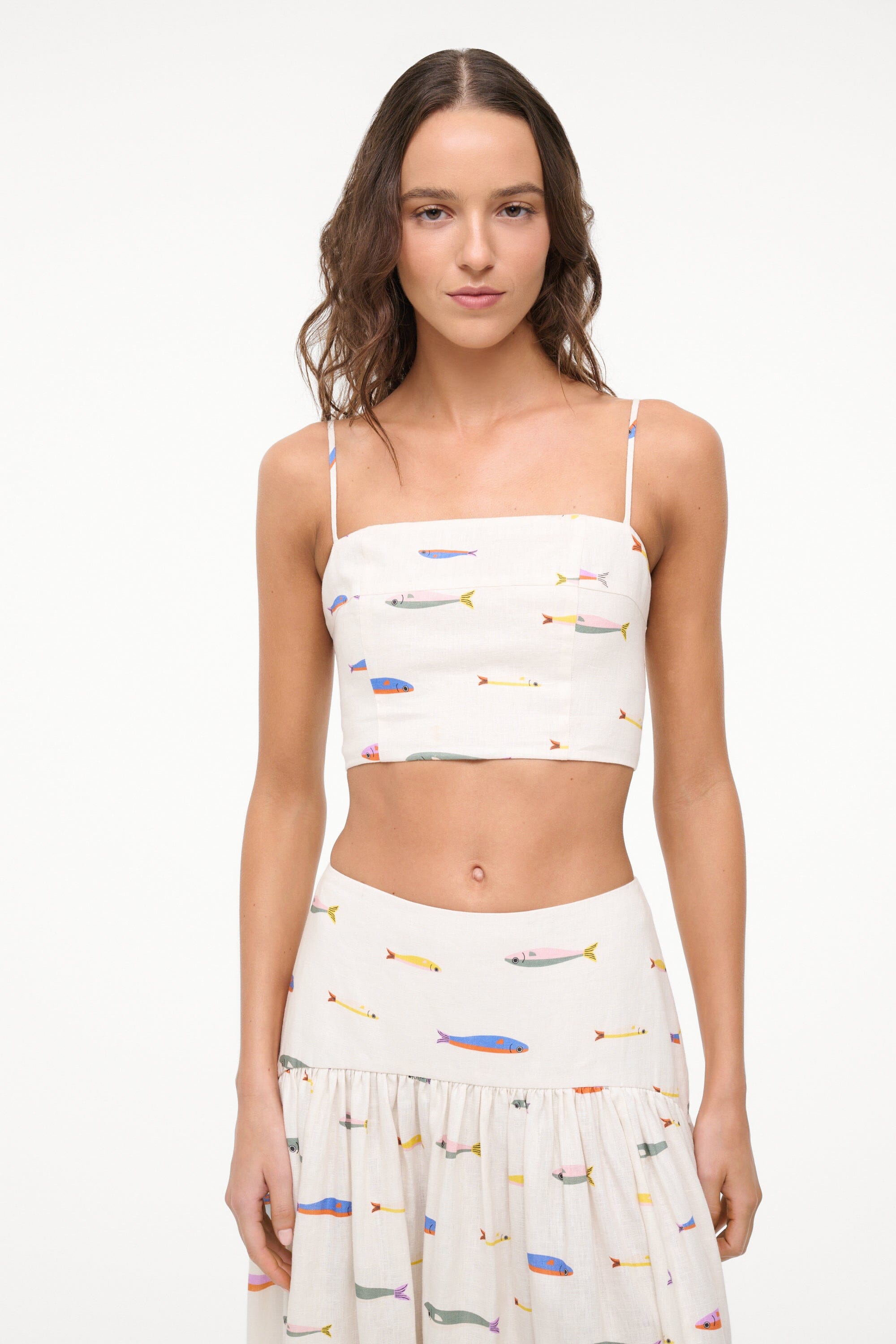 Federico Linen Tank Top with Adjustable Straps - Ivory