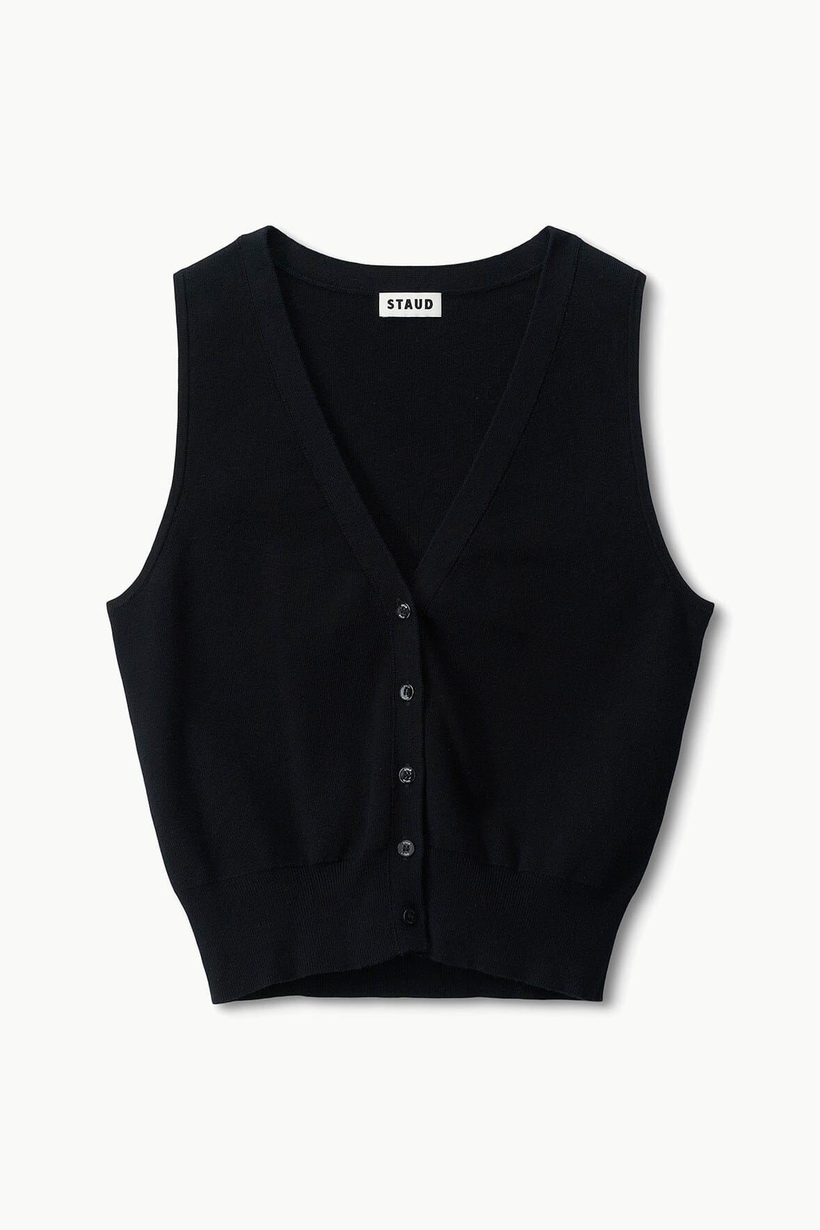 Ficus Cotton Cashmere Sweater Vest for Men - Black V-Neck