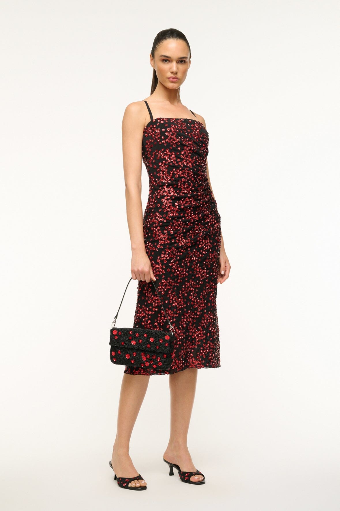 Florentina Embellished Chiffon Midi Dress with Corset