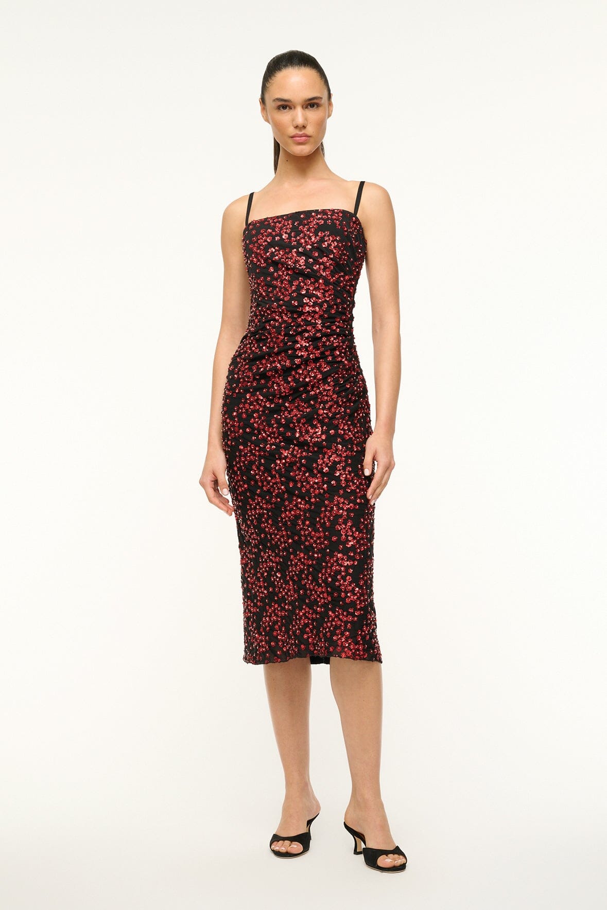Florentina Embellished Chiffon Midi Dress with Corset