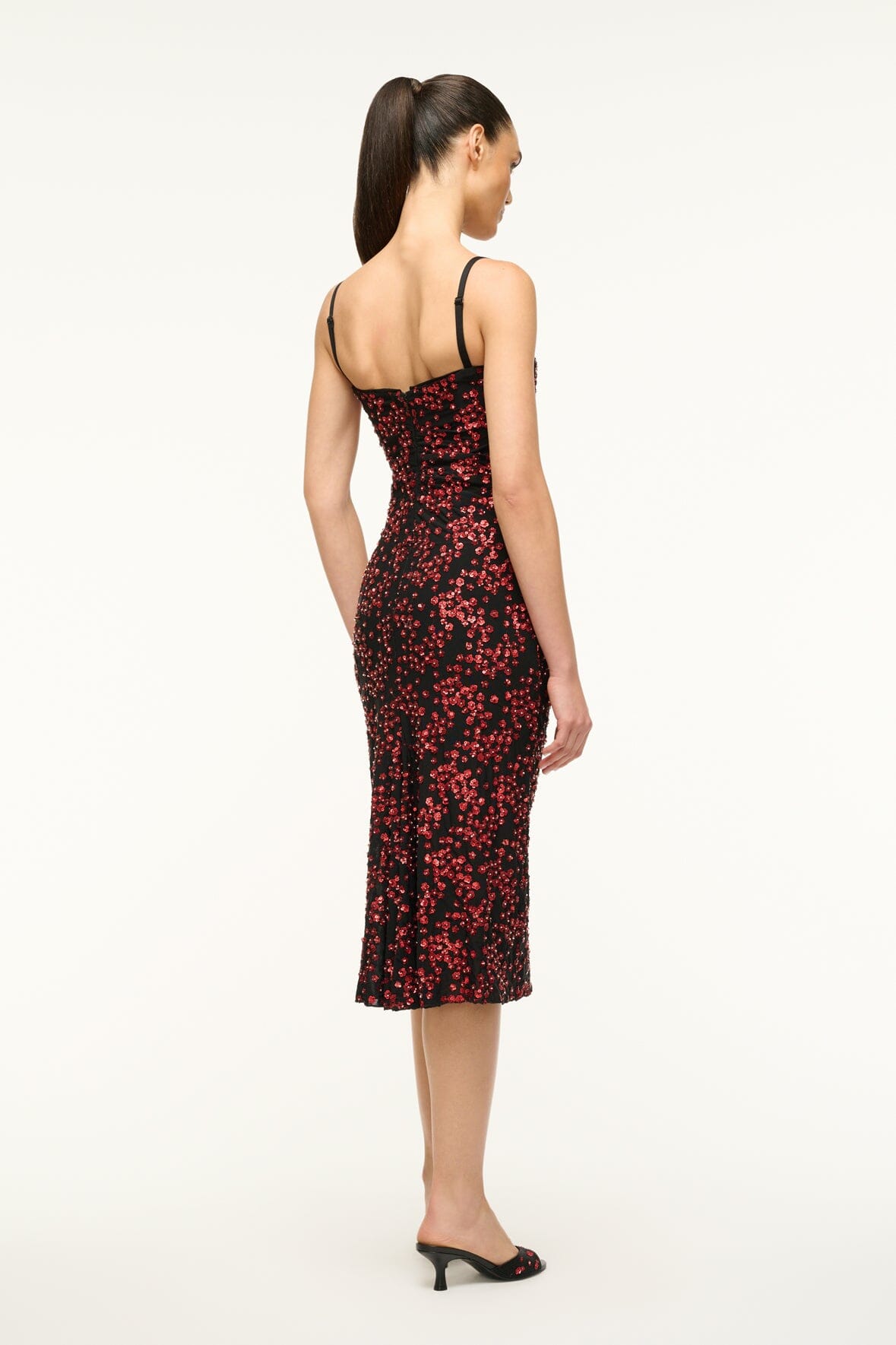 Florentina Embellished Chiffon Midi Dress with Corset