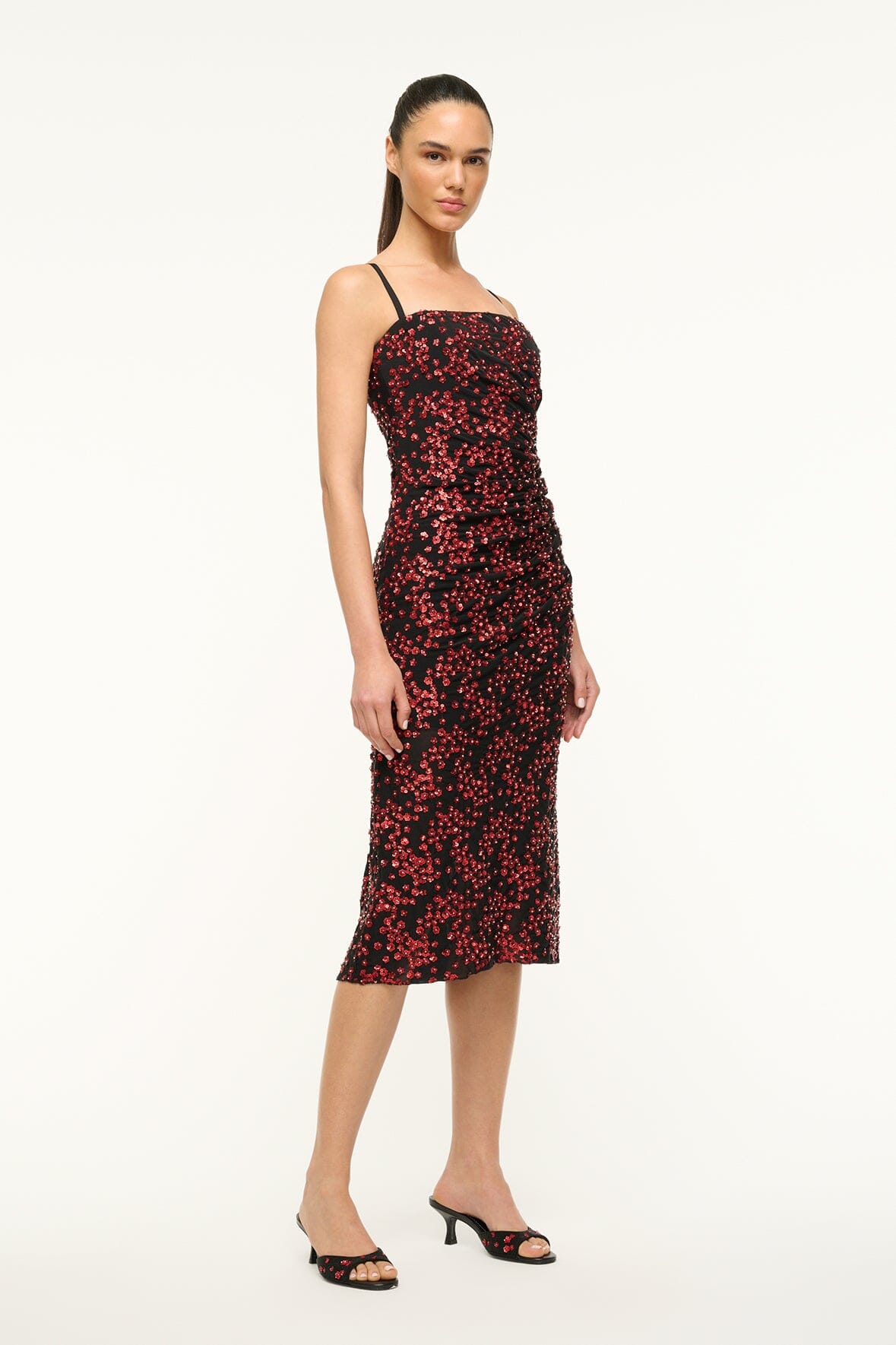 Florentina Embellished Chiffon Midi Dress with Corset