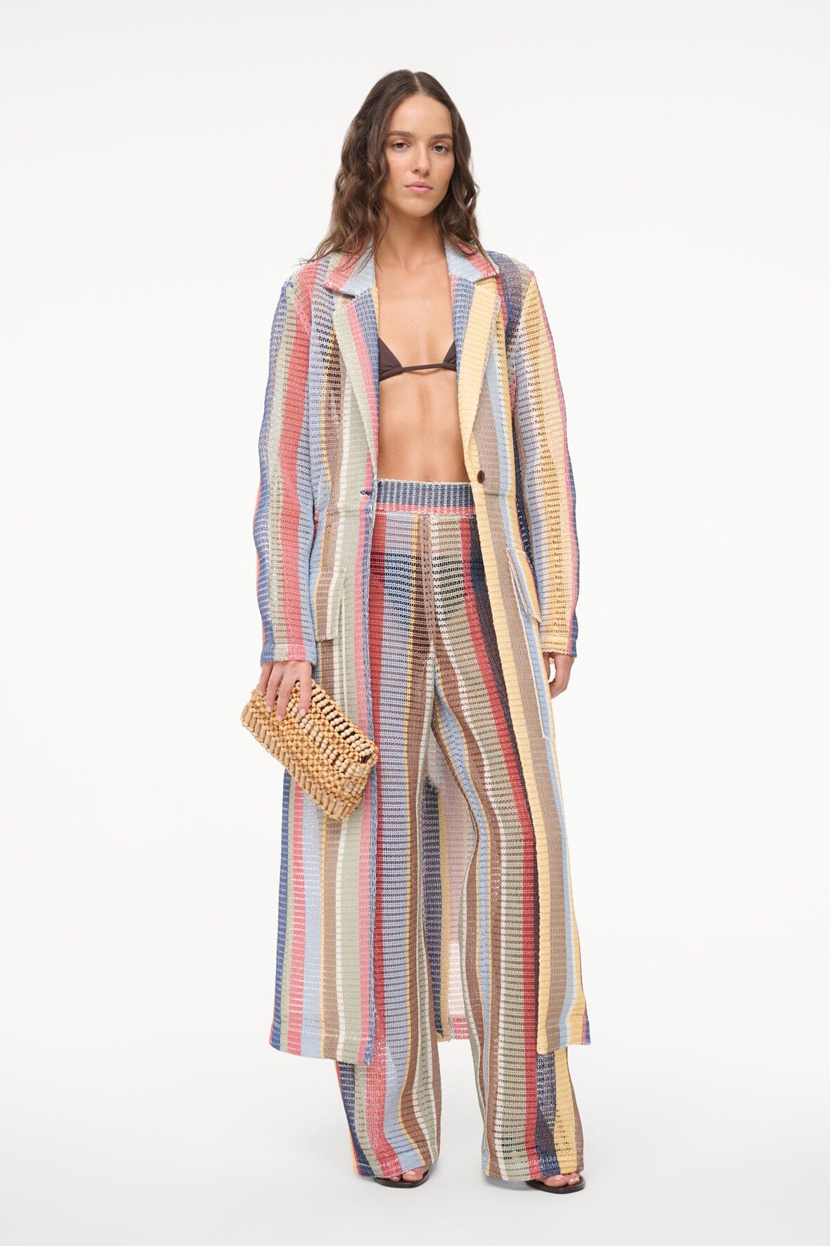 Freddie Market Stripe Trench Coat - Summer Unlined with Waist Belt